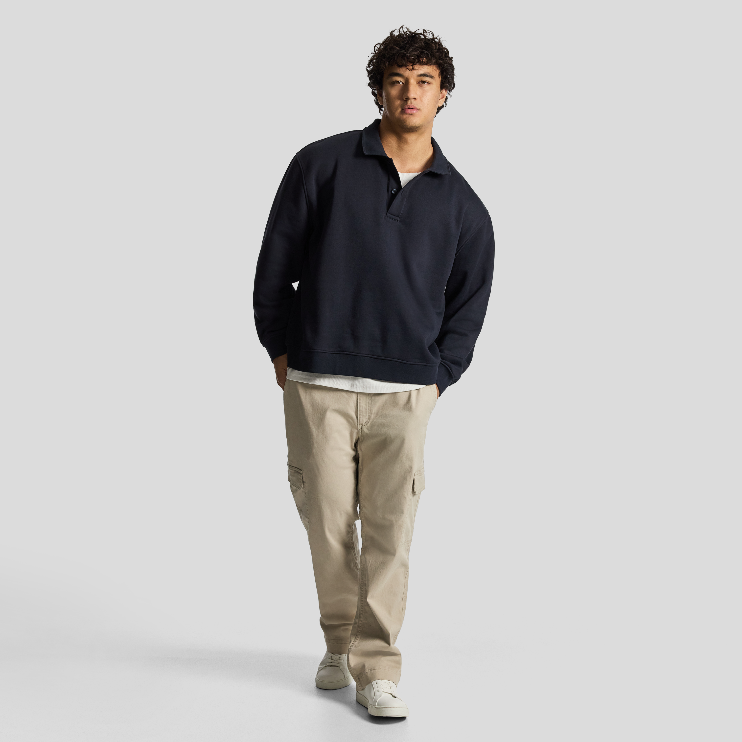 Navy Vincent Relaxed Polo Sweat