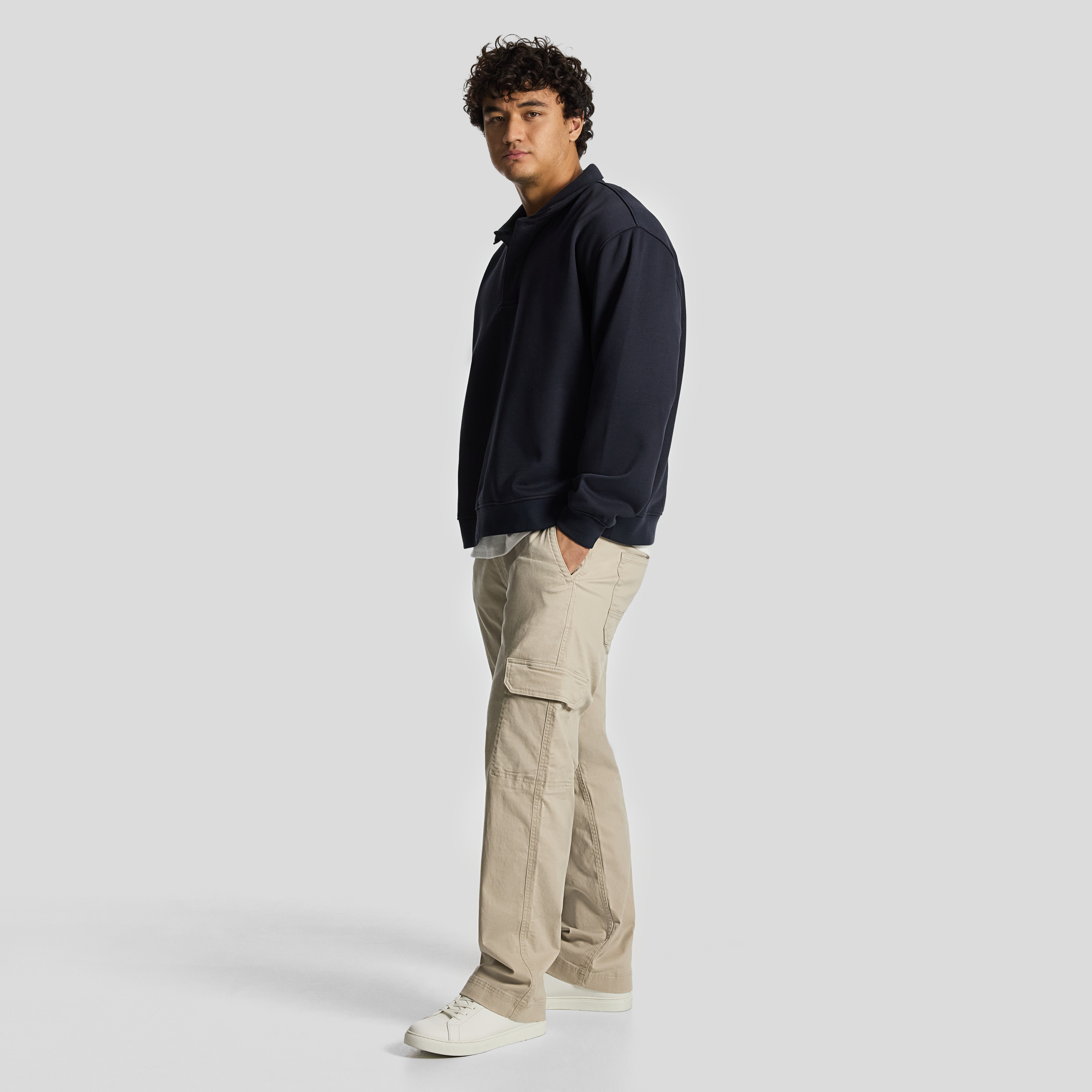 Navy Vincent Relaxed Polo Sweat