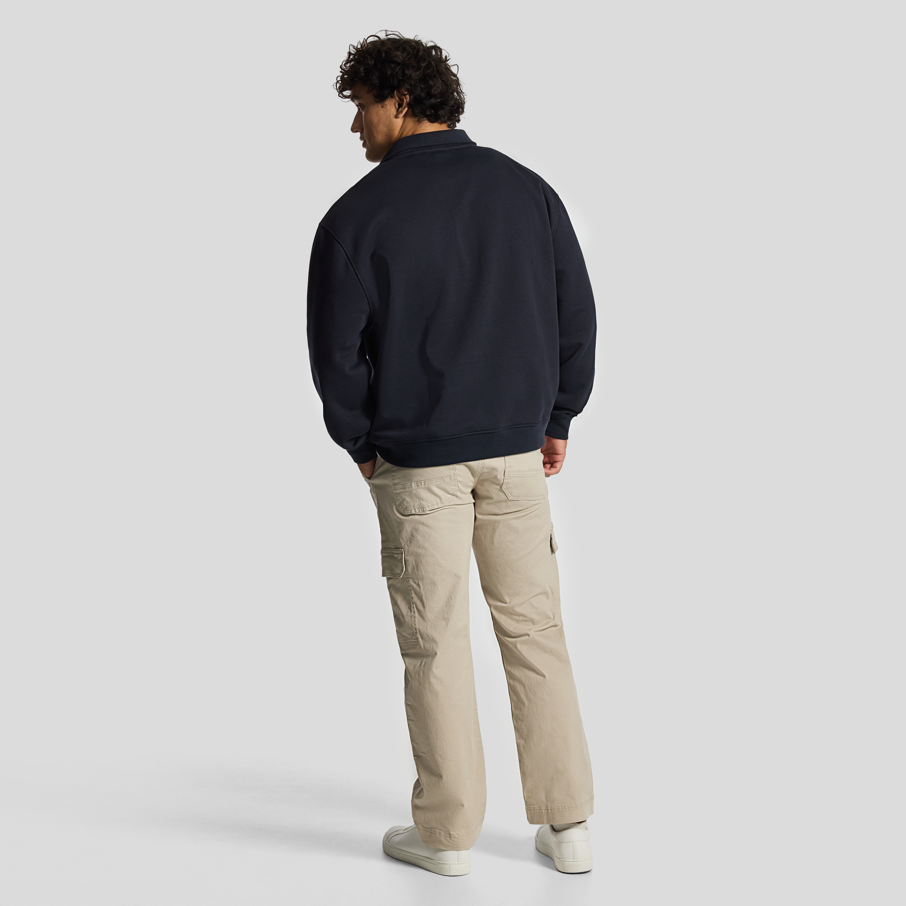 Navy Vincent Relaxed Polo Sweat