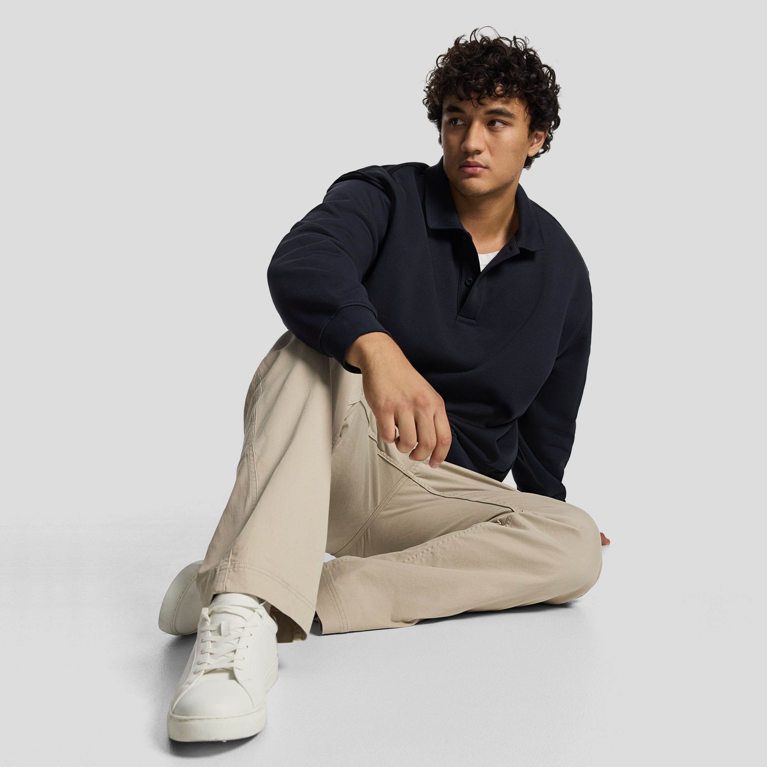 Navy Vincent Relaxed Polo Sweat