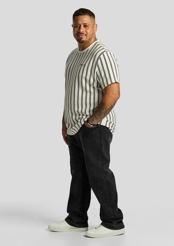 Ecru Lucan Stripe Crew Tee