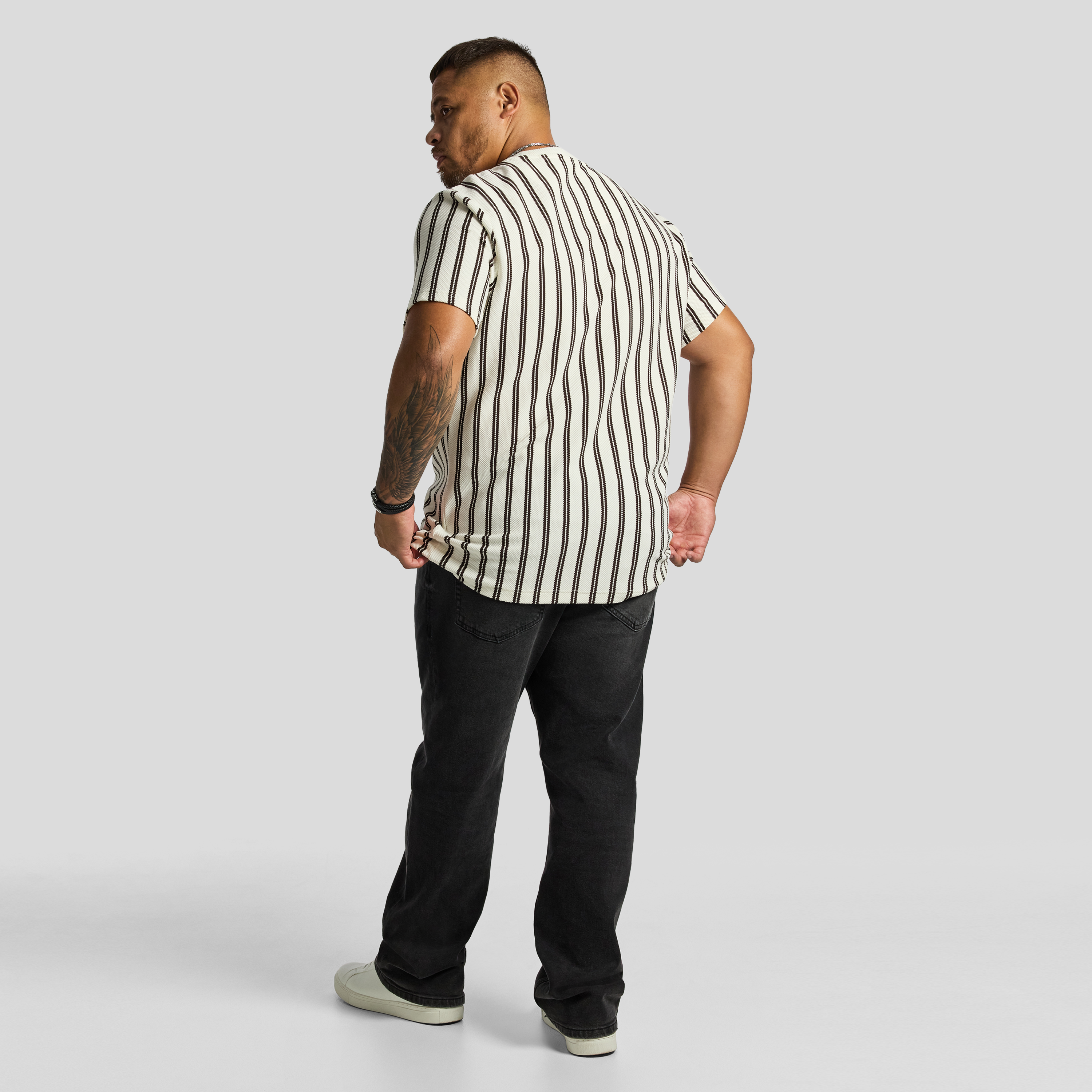 Ecru Lucan Stripe Crew Tee