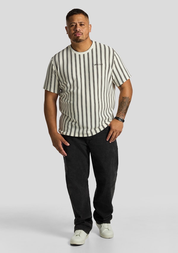 Ecru Lucan Stripe Crew Tee