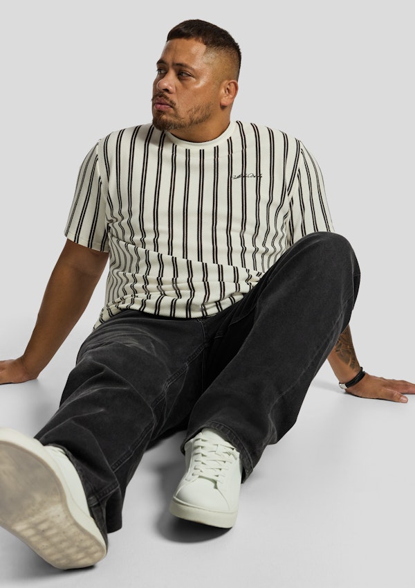 Ecru Lucan Stripe Crew Tee