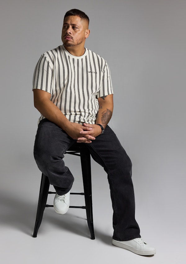 Ecru Lucan Stripe Crew Tee