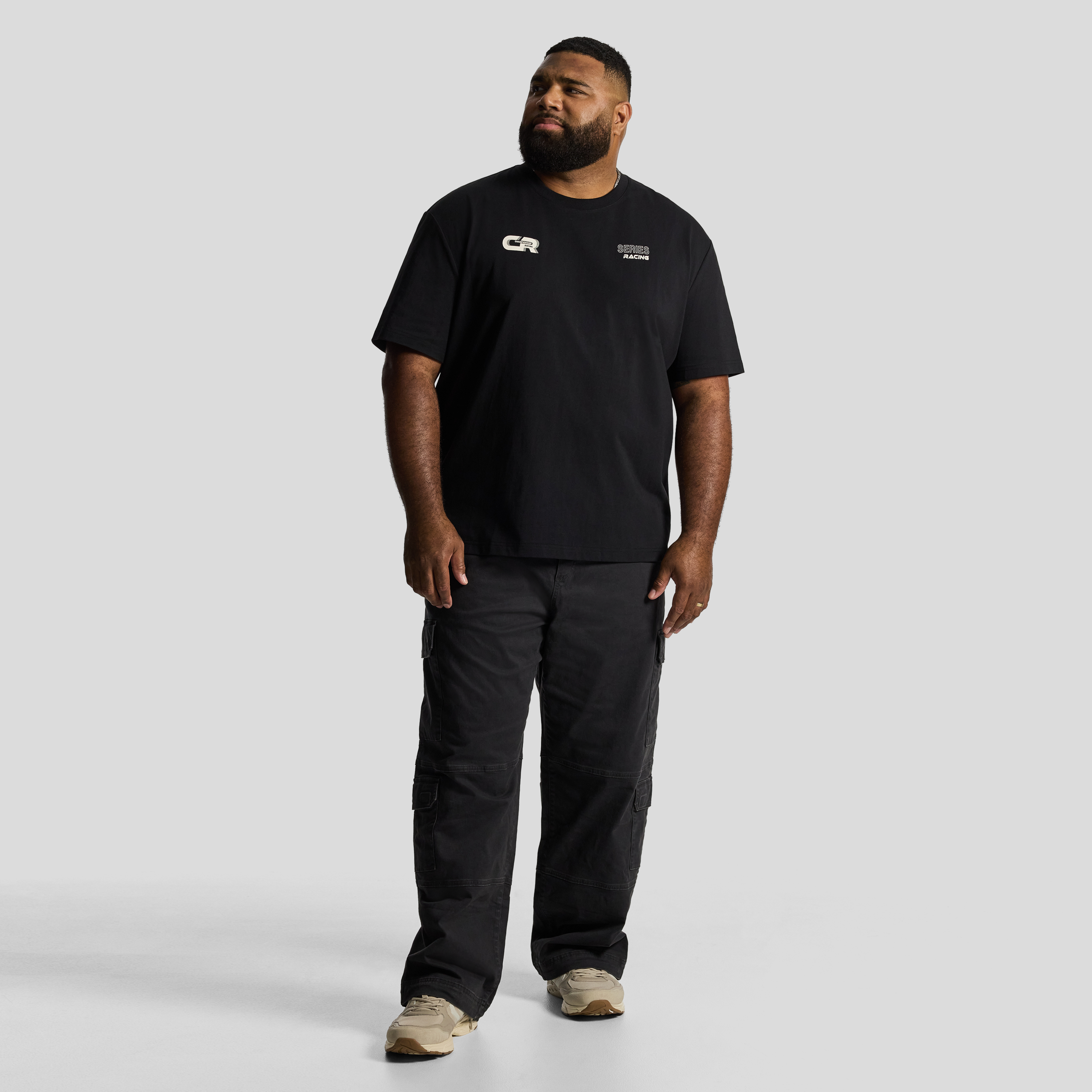 Black Motor Relaxed Crew Tee