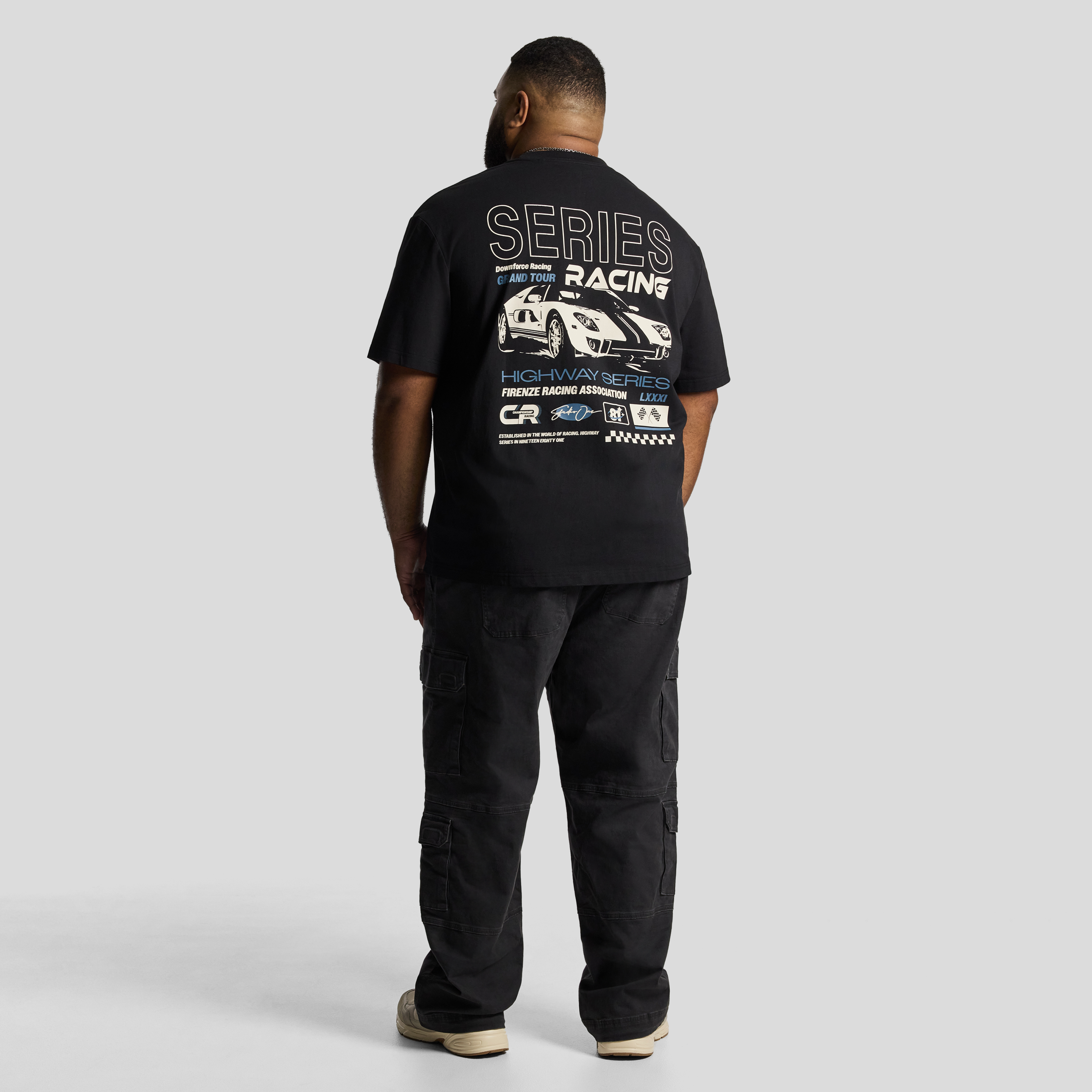 Black Motor Relaxed Crew Tee