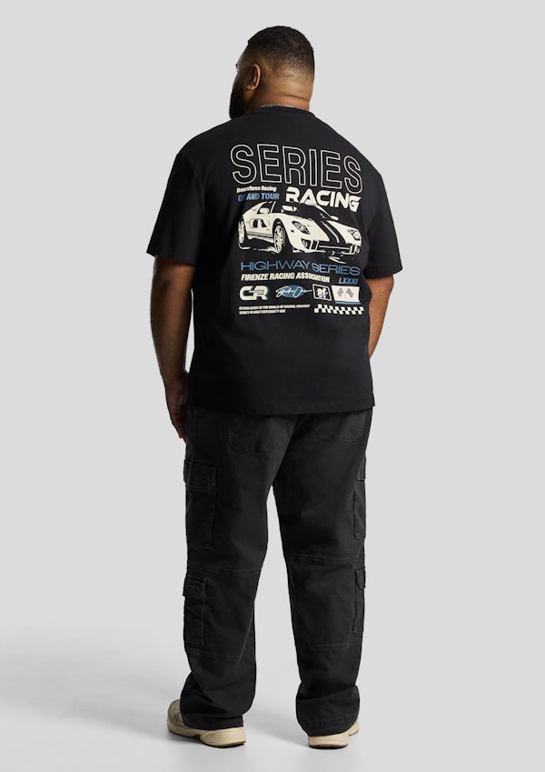 Black Motor Relaxed Crew Tee