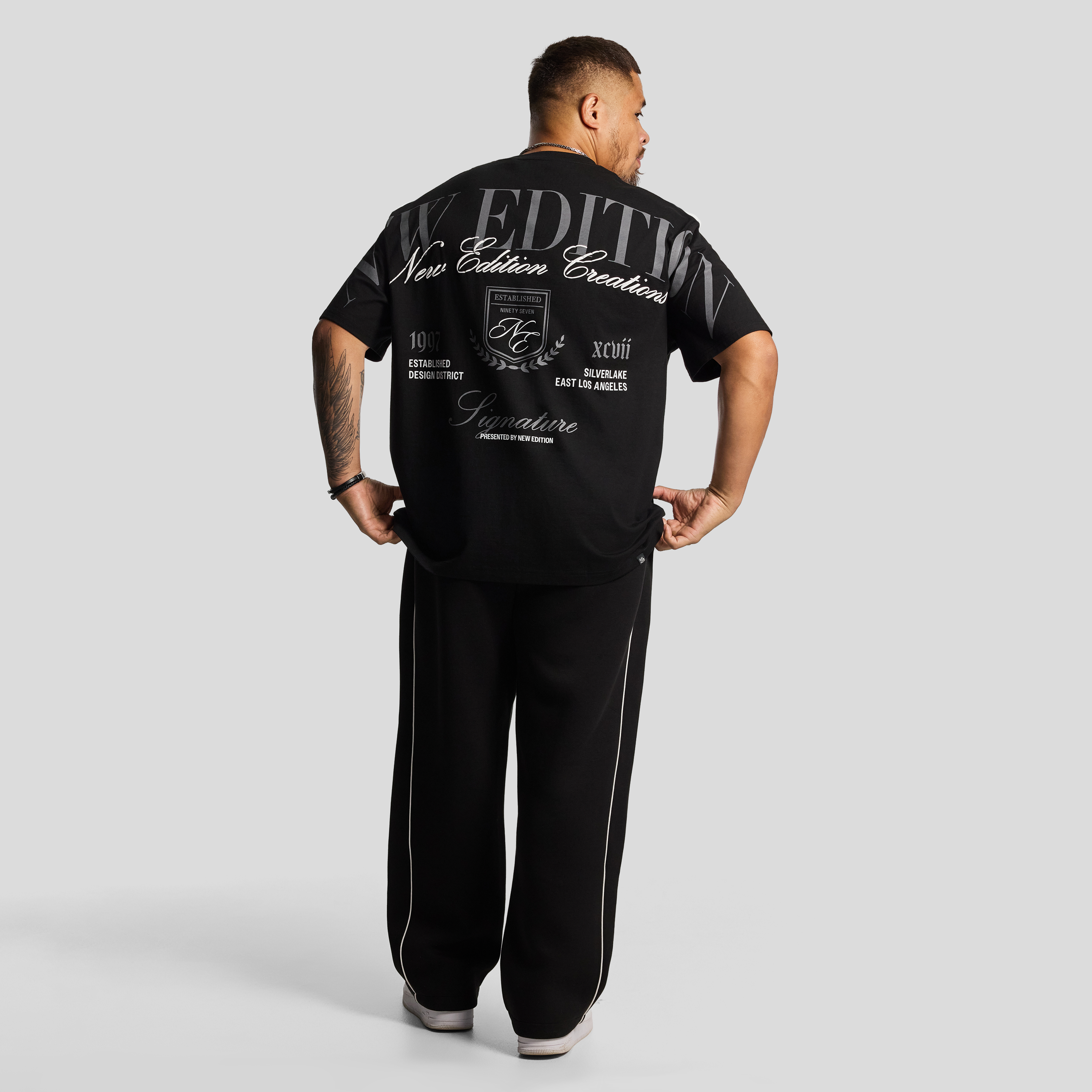 Black Cantona Relaxed Crew Tee