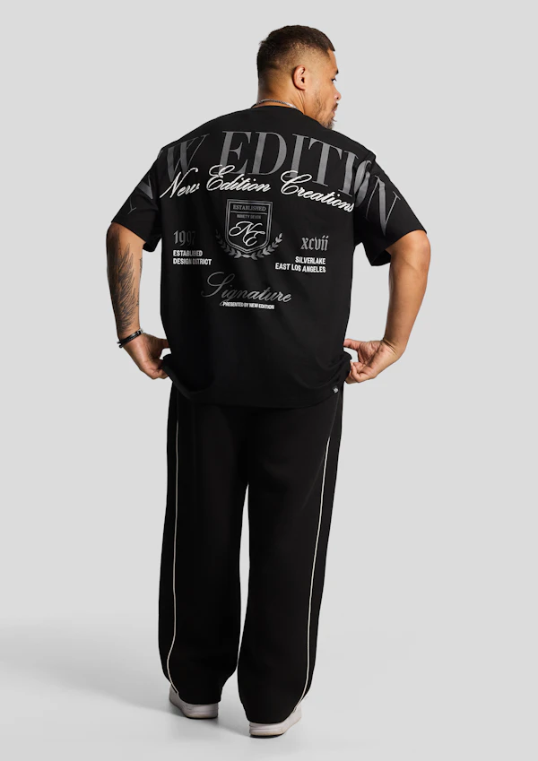 Black Cantona Relaxed Crew Tee
