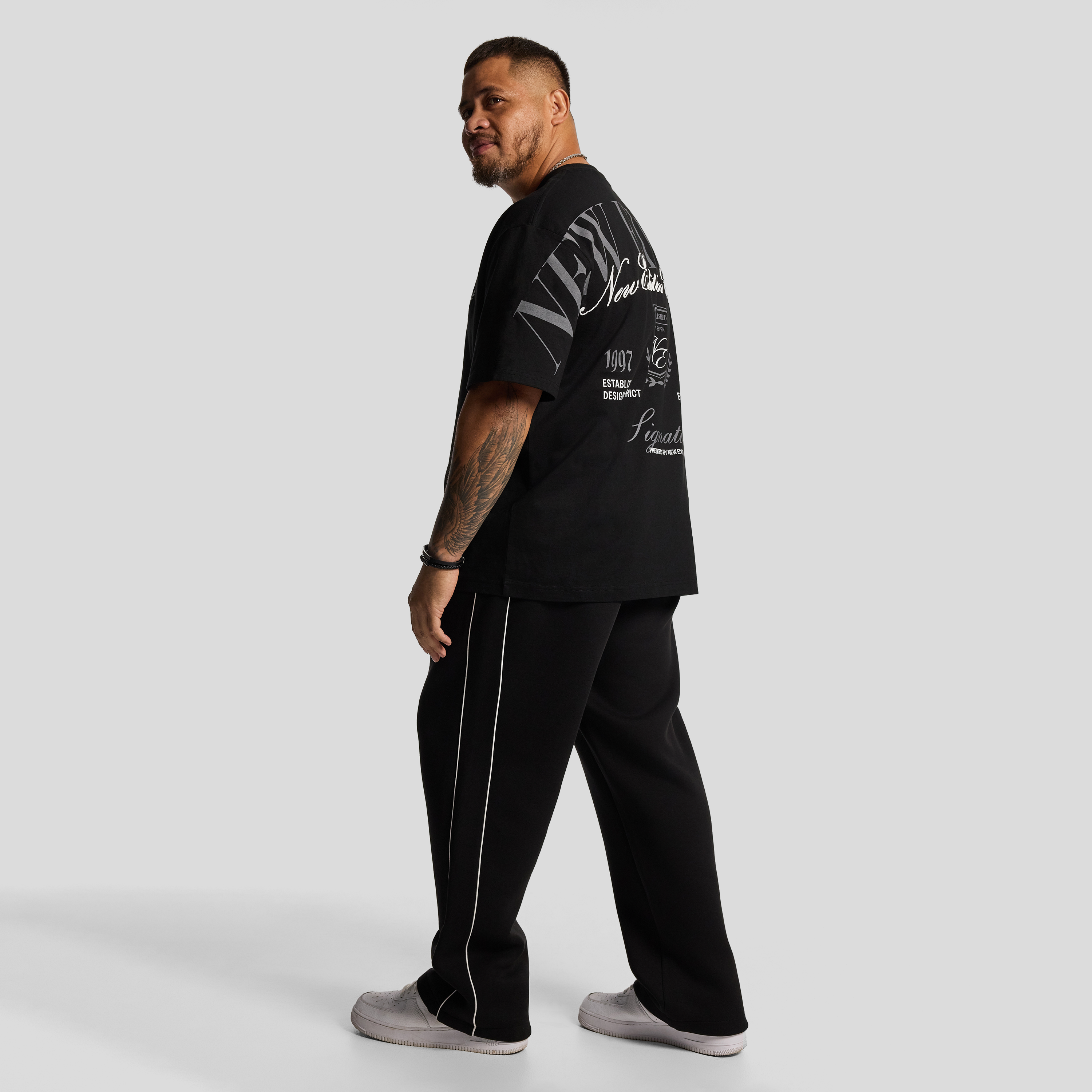Black Cantona Relaxed Crew Tee