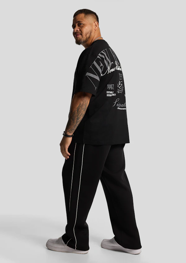 Black Cantona Relaxed Crew Tee