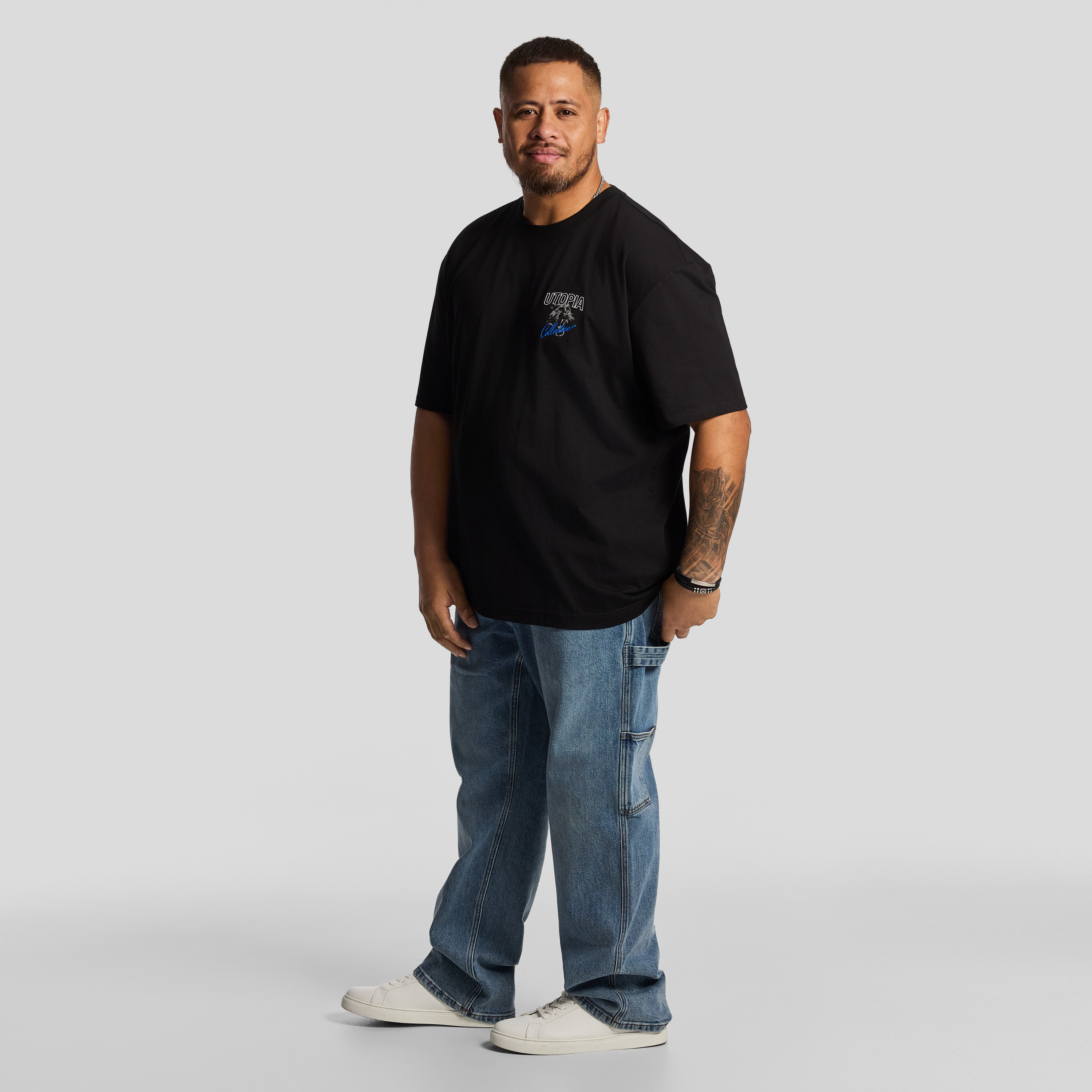 Black Utopia Relaxed Crew Tee