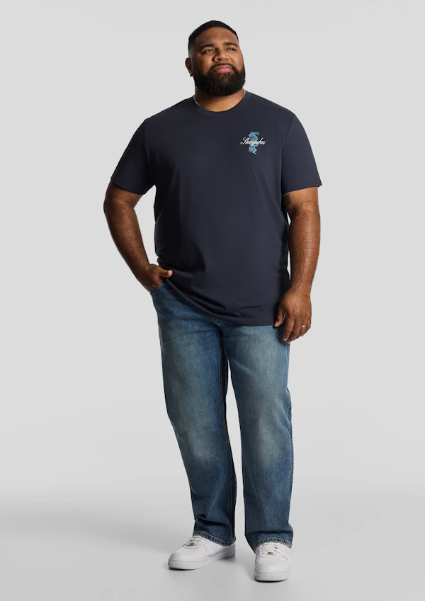 Steel Blue Viper Longline Crew Tee
