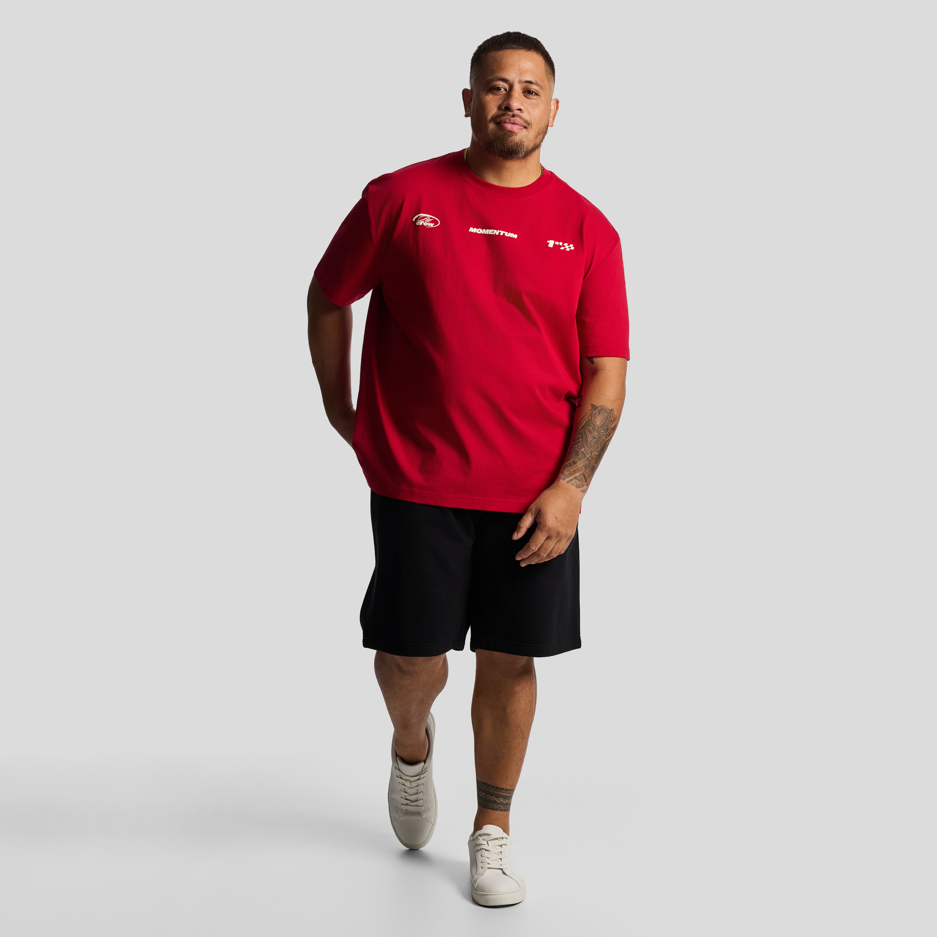 Red Momentum Relaxed Crew Tee