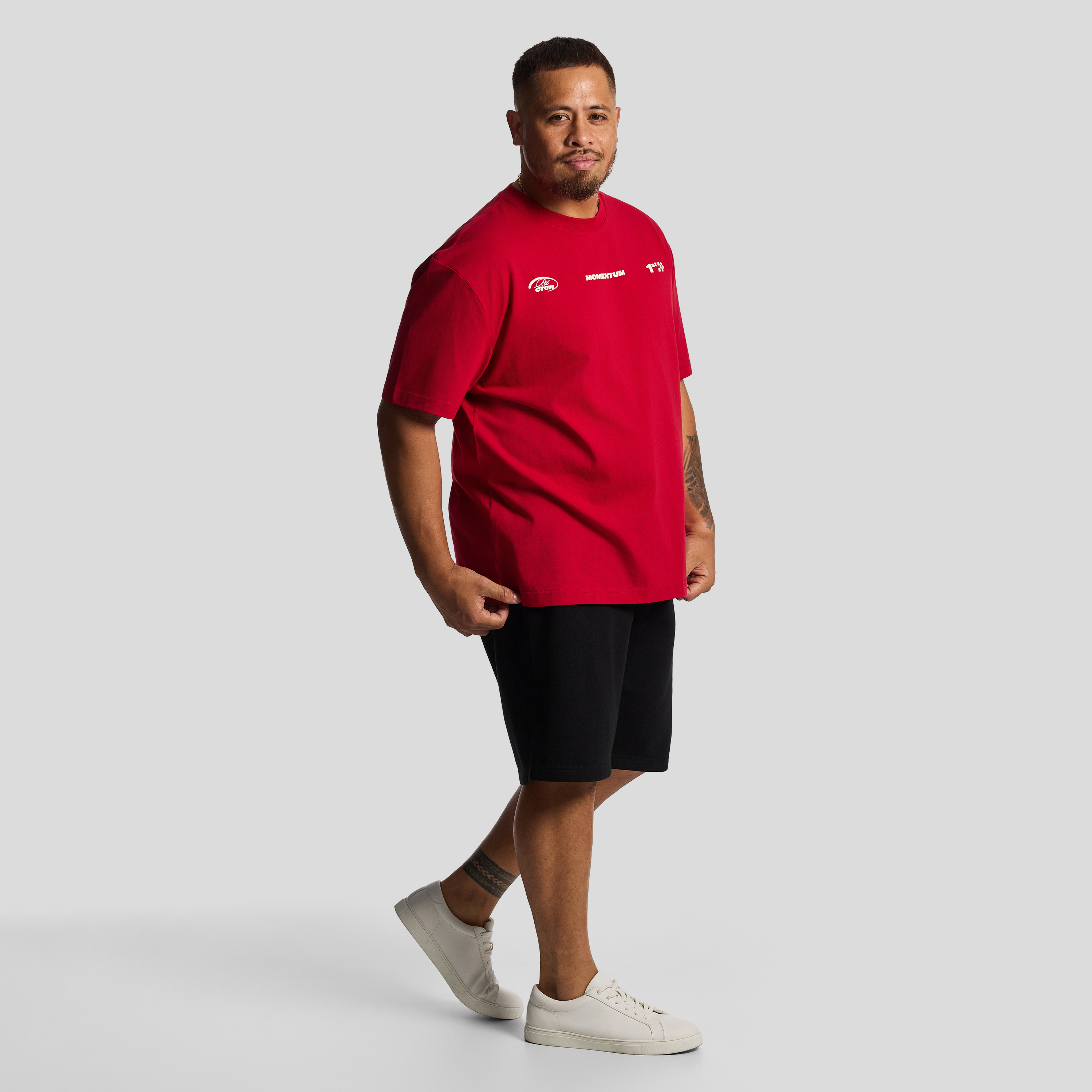 Red Momentum Relaxed Crew Tee