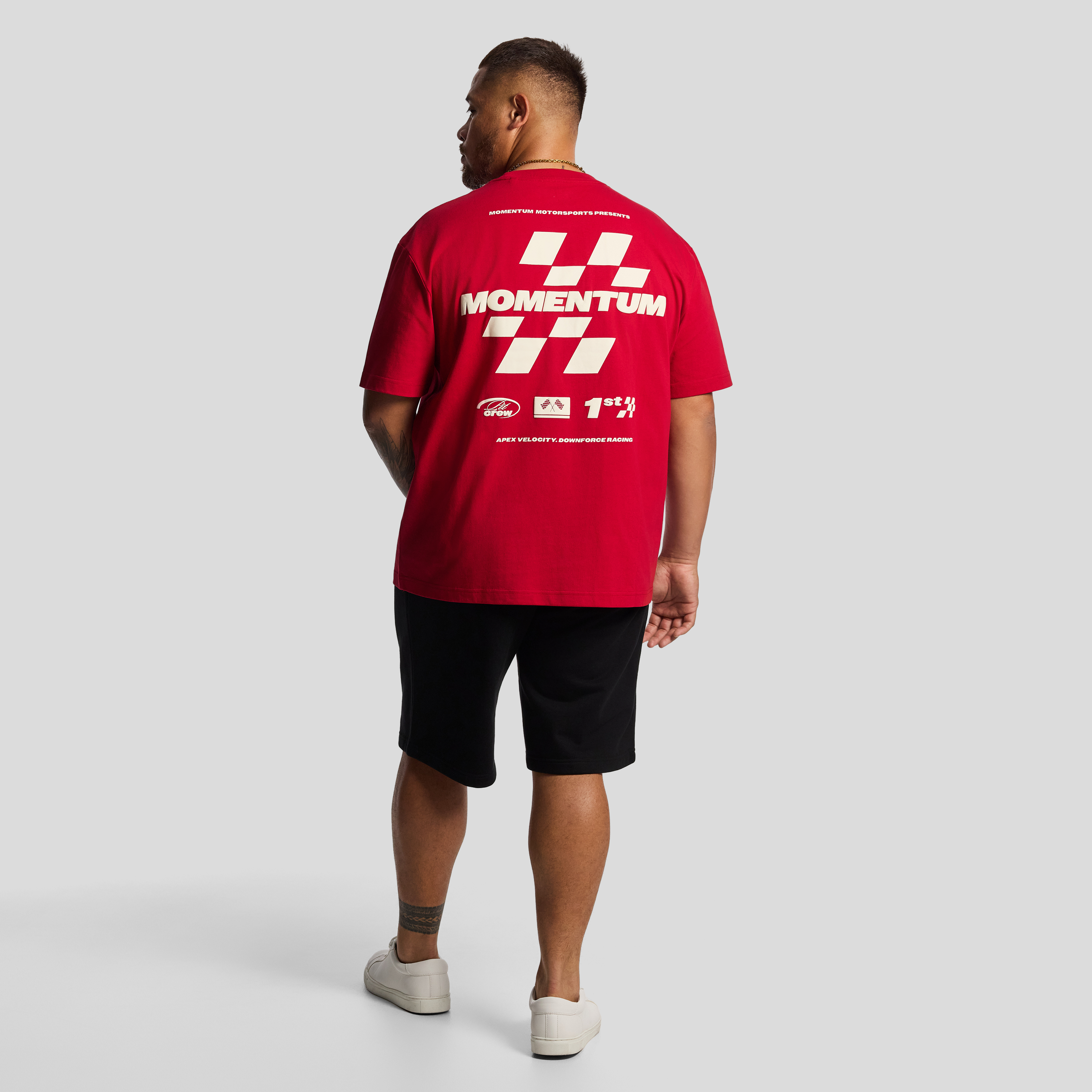 Red Momentum Relaxed Crew Tee