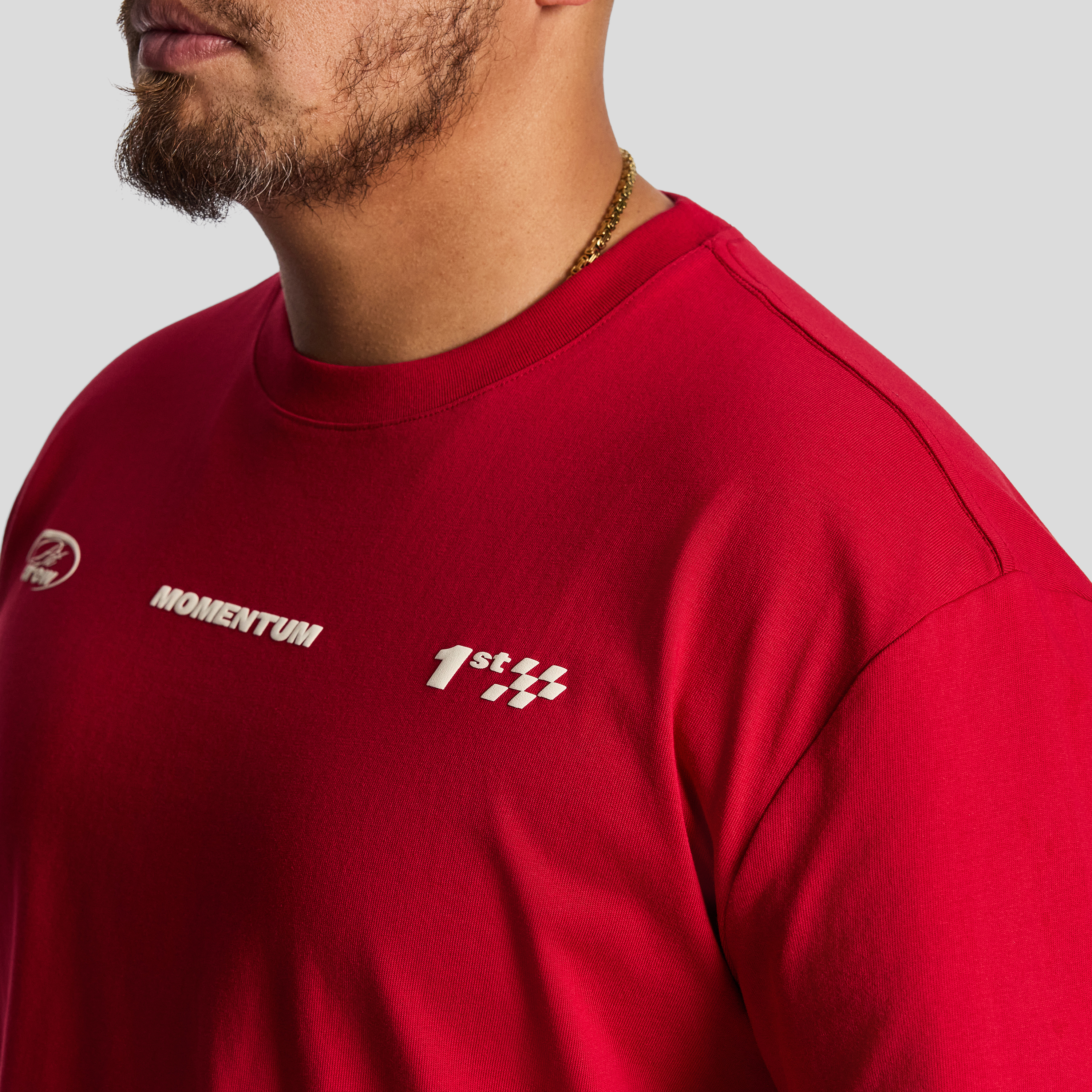 Red Momentum Relaxed Crew Tee