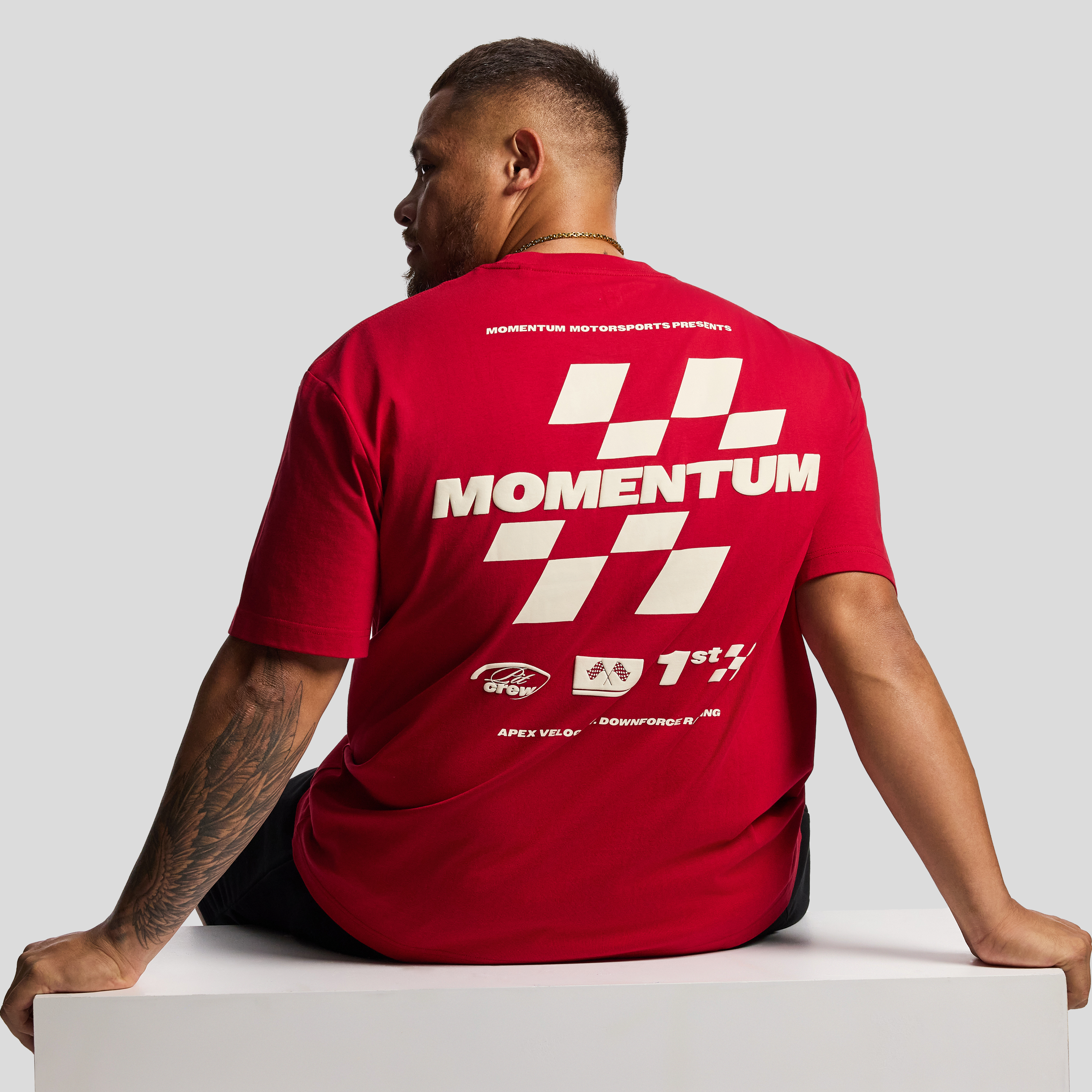 Red Momentum Relaxed Crew Tee