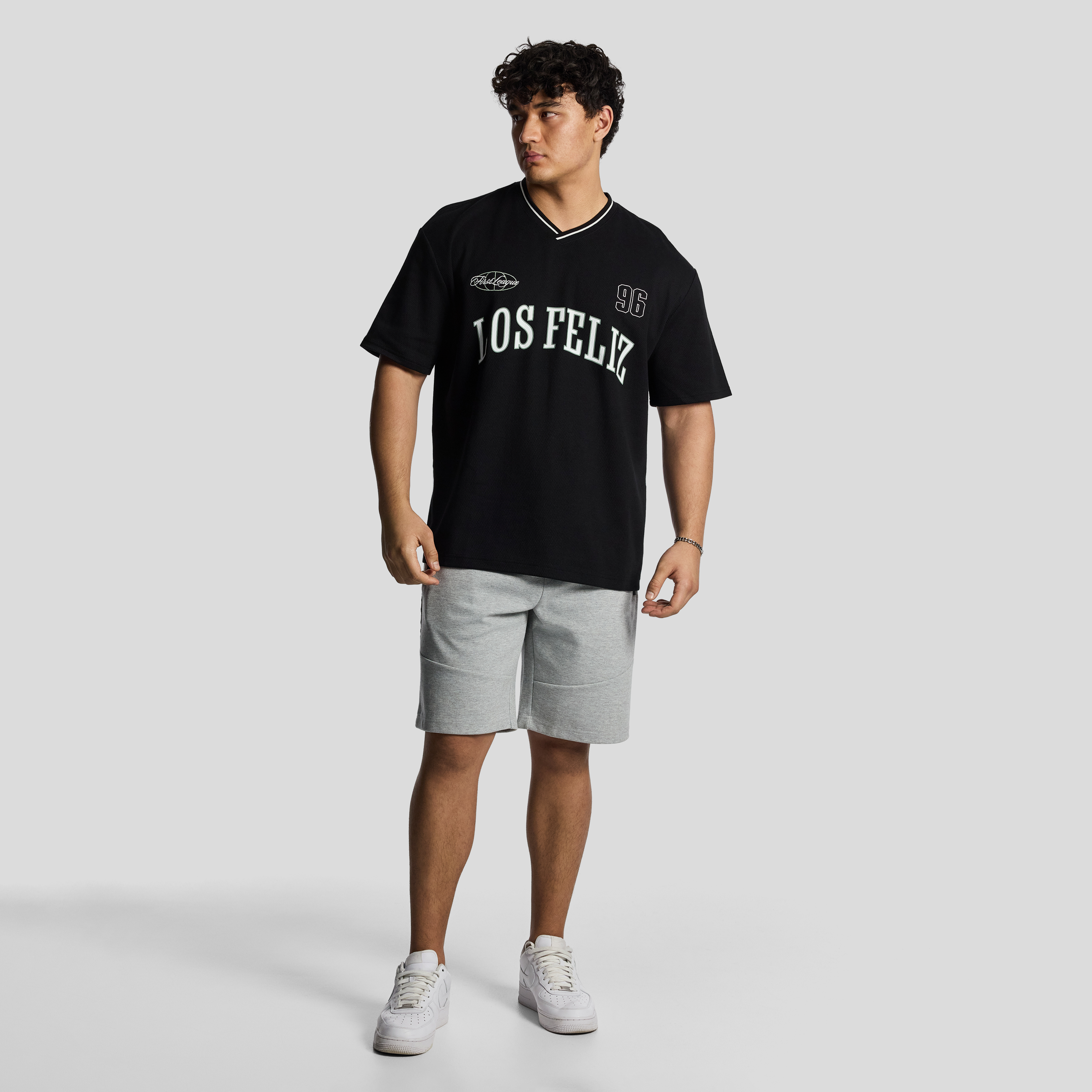 Black Los Feliz Relaxed Vee Tee