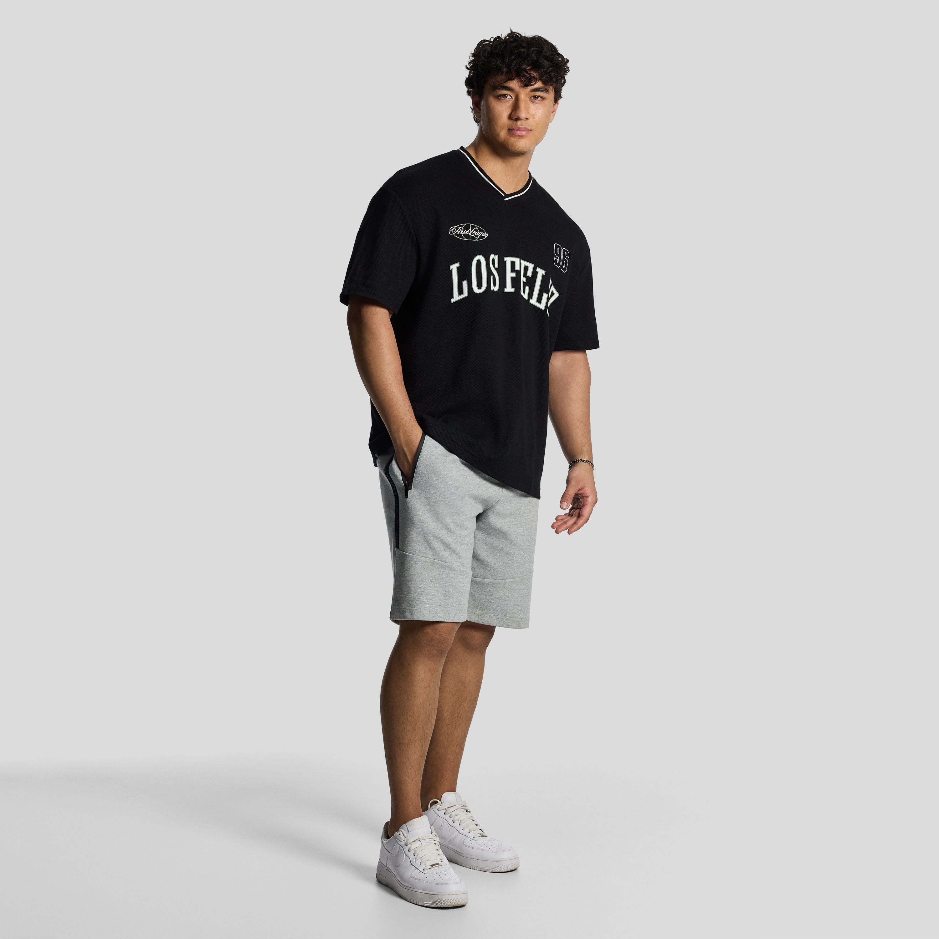 Black Los Feliz Relaxed Vee Tee