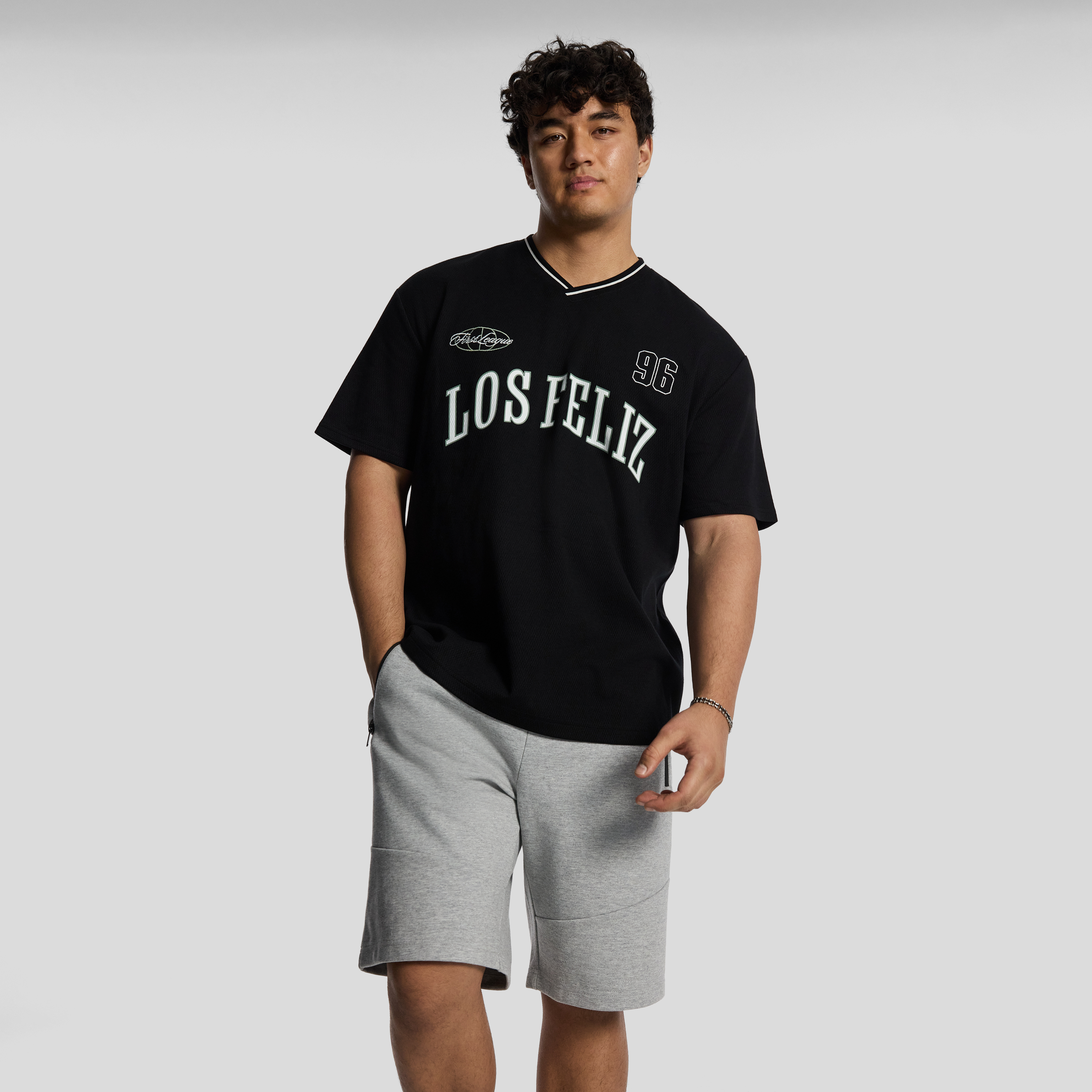 Black Los Feliz Relaxed Vee Tee