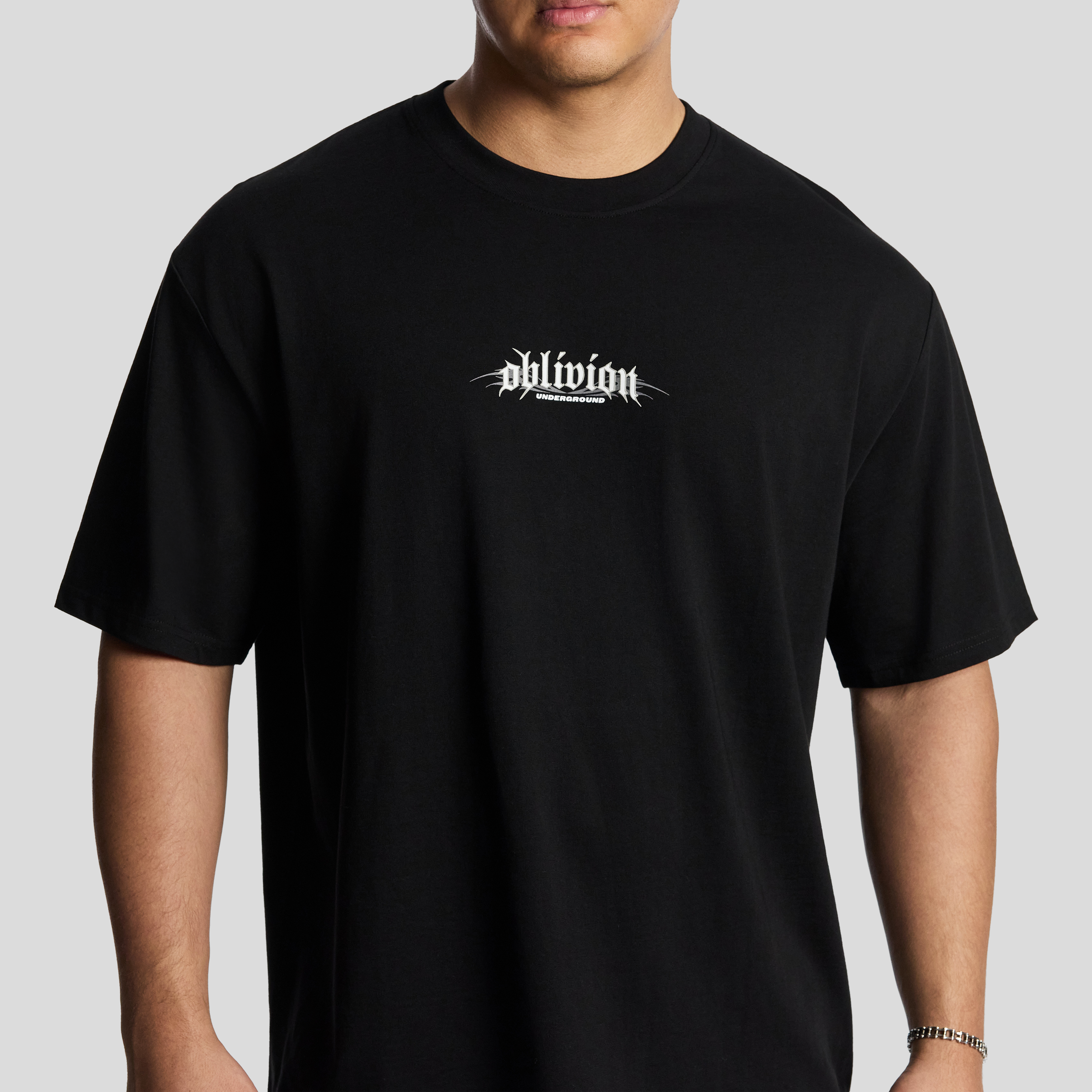 Black Oblivion Relaxed Crew Tee
