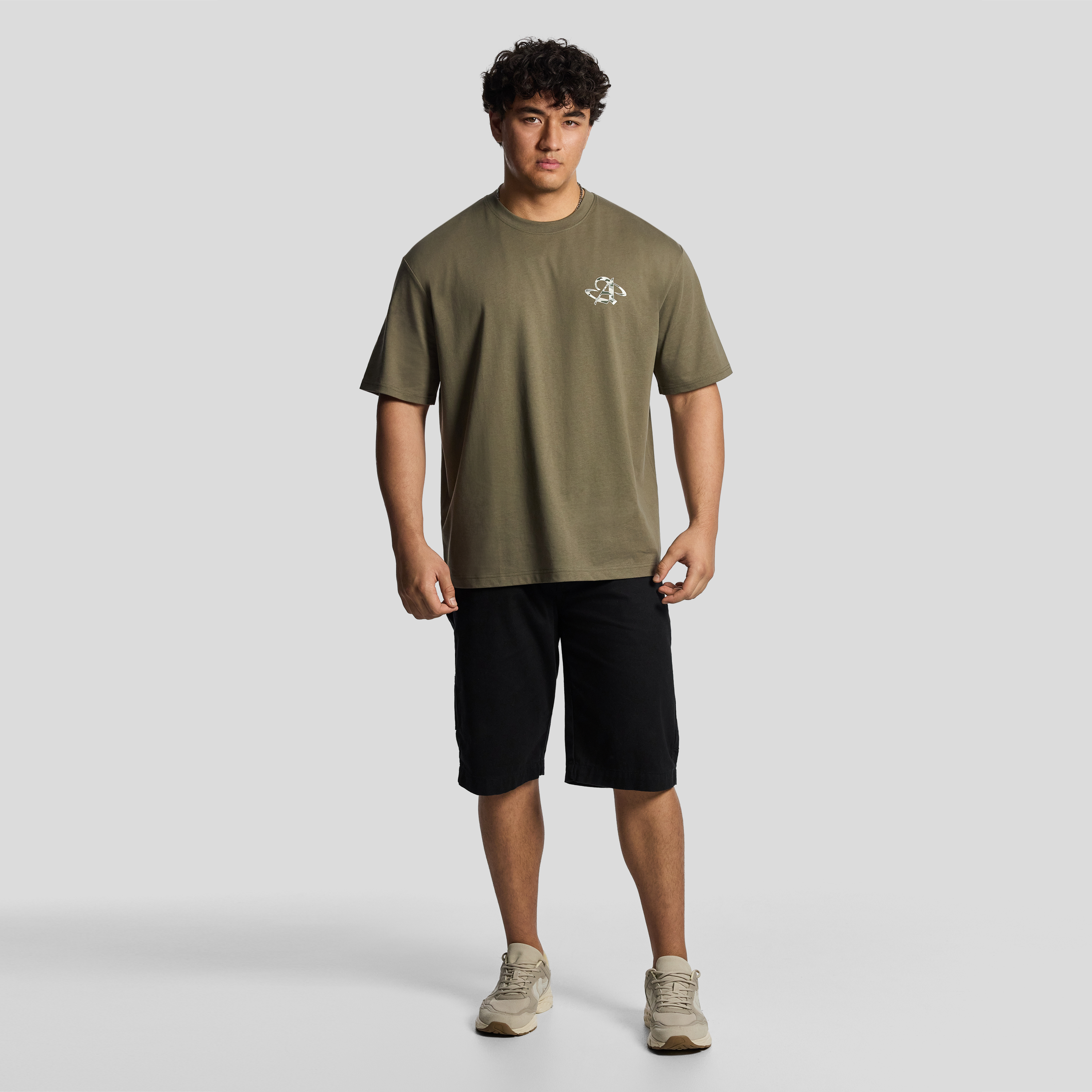 Khaki Green Camo Relaxed Crew Tee