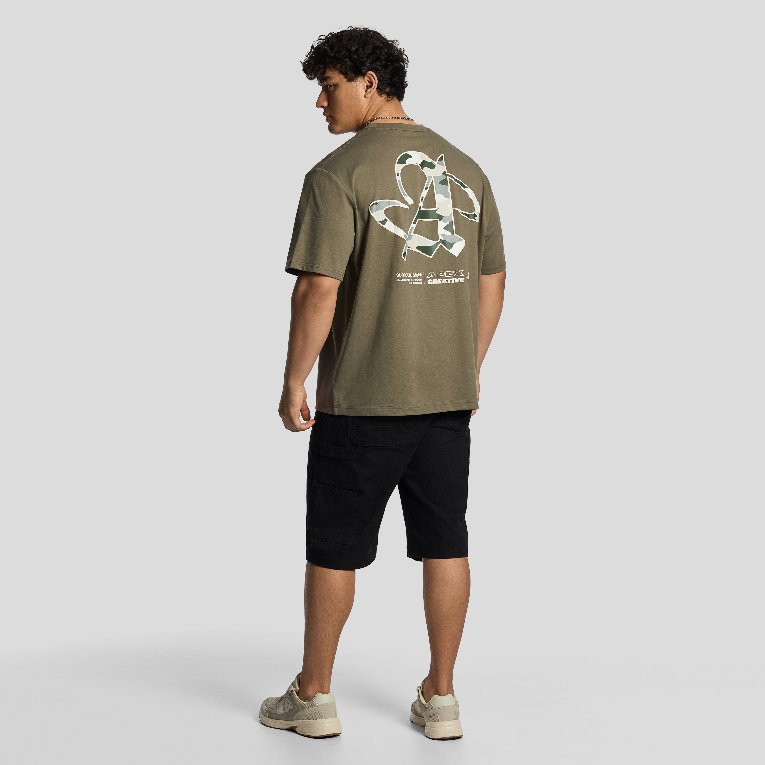 Khaki Green Camo Relaxed Crew Tee