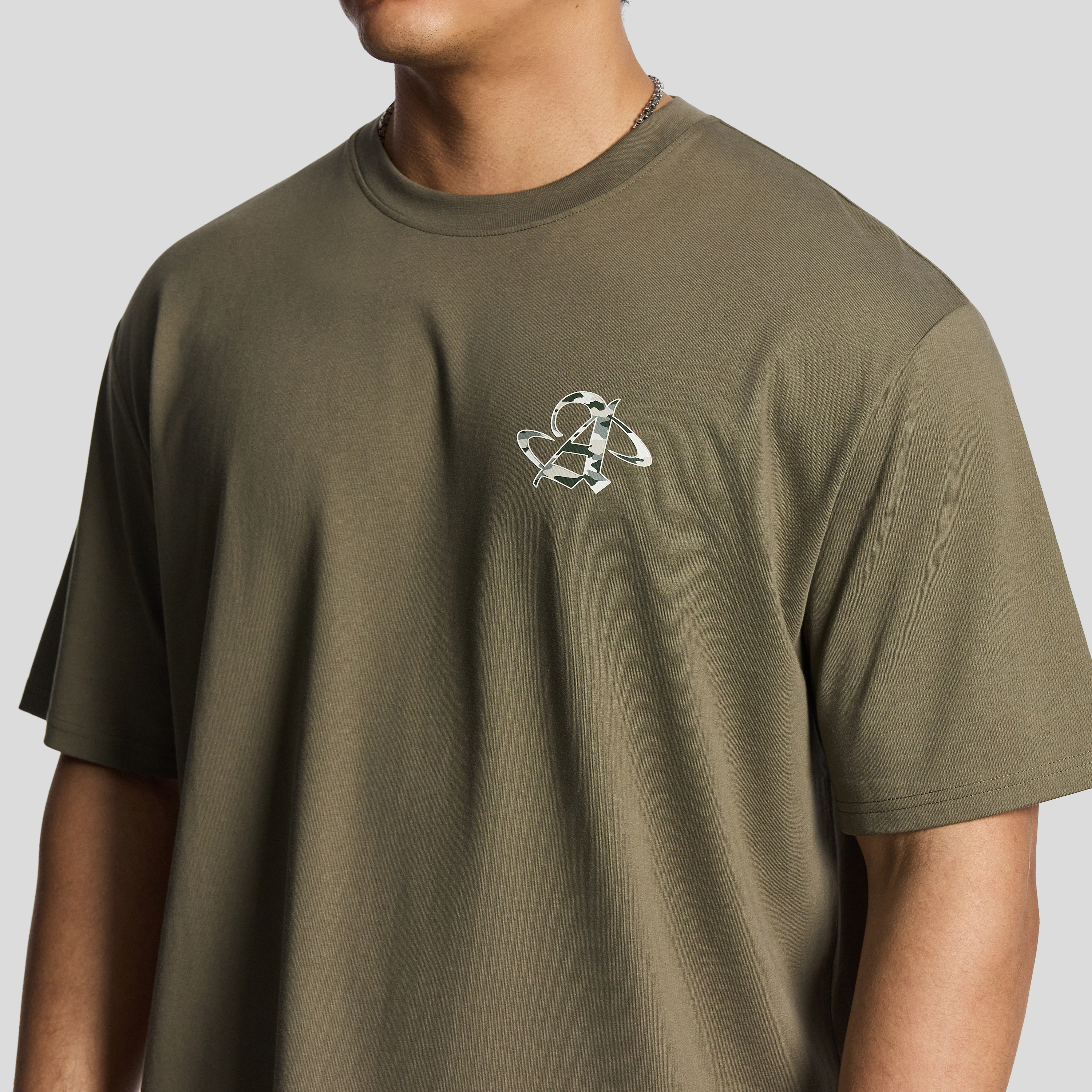 Khaki Green Camo Relaxed Crew Tee