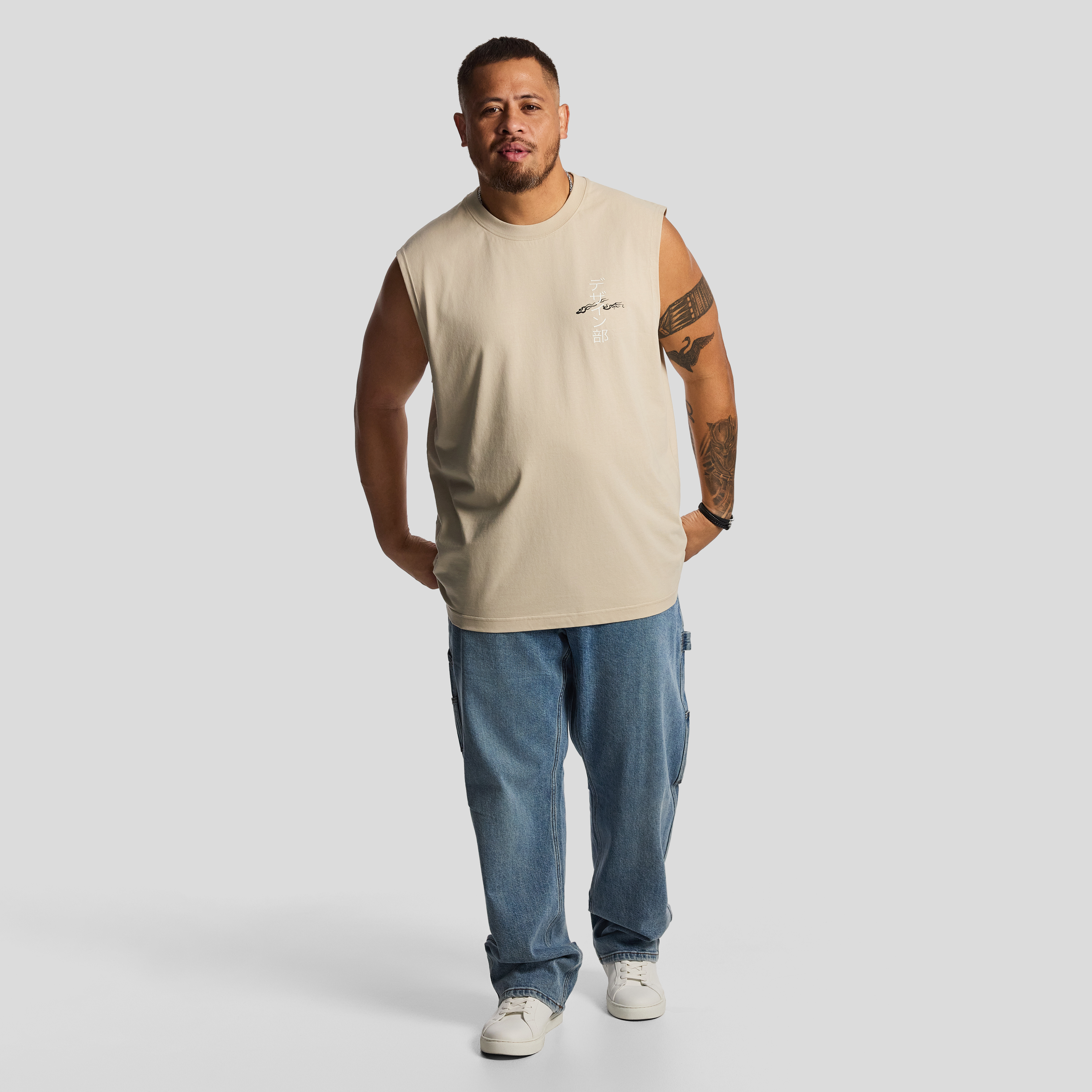 Sand Kaplan Graphic Sleeveless Tee