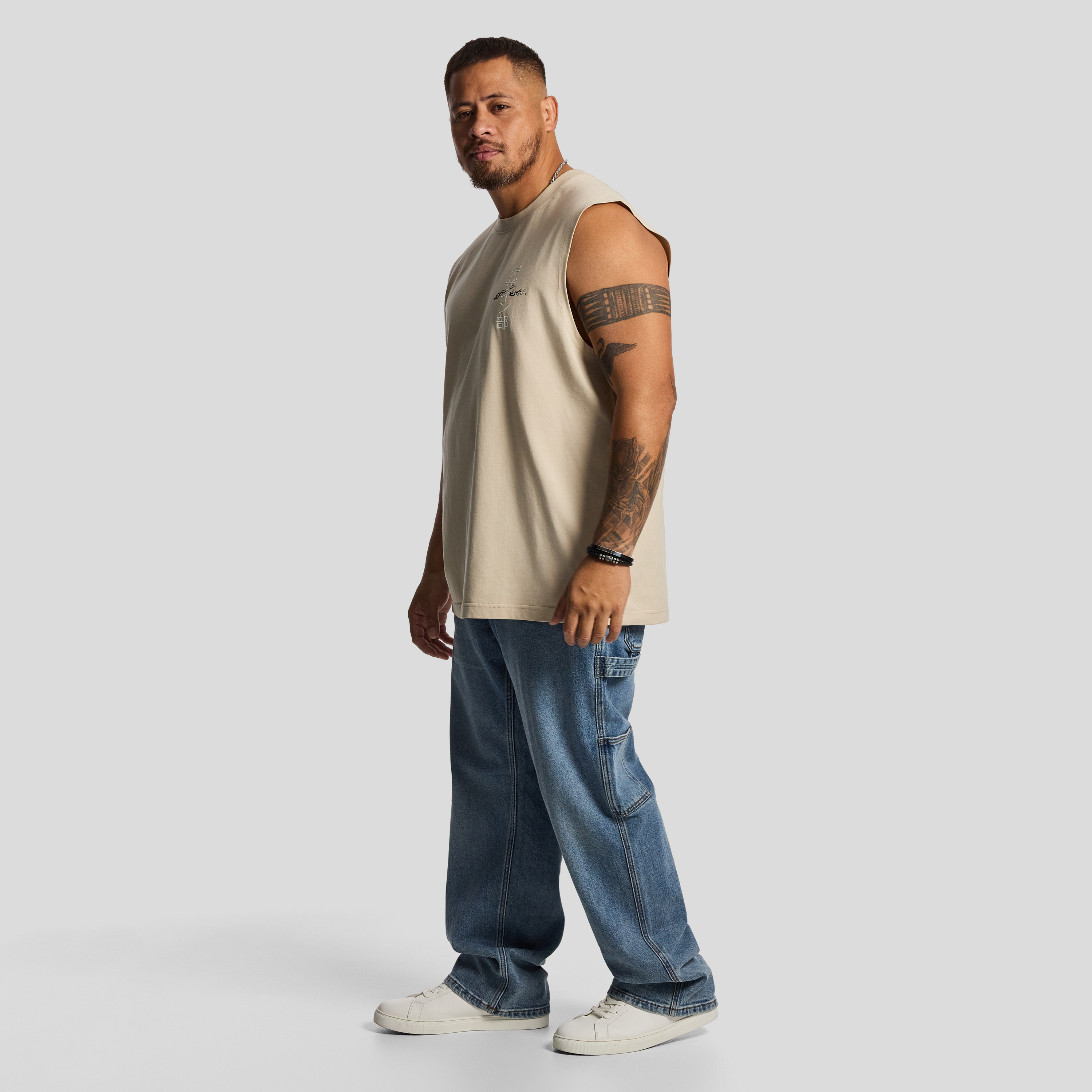 Sand Kaplan Graphic Sleeveless Tee