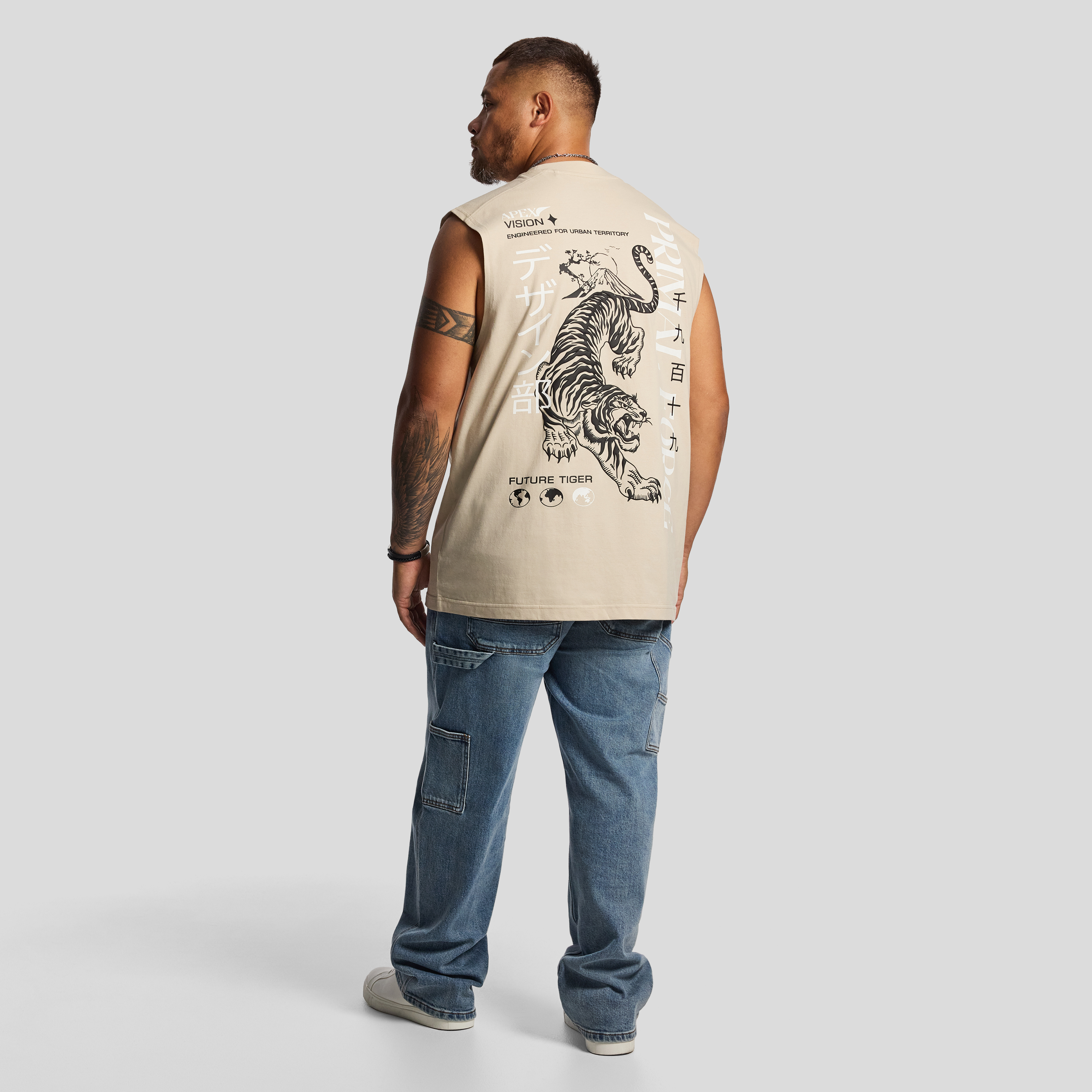 Sand Kaplan Graphic Sleeveless Tee