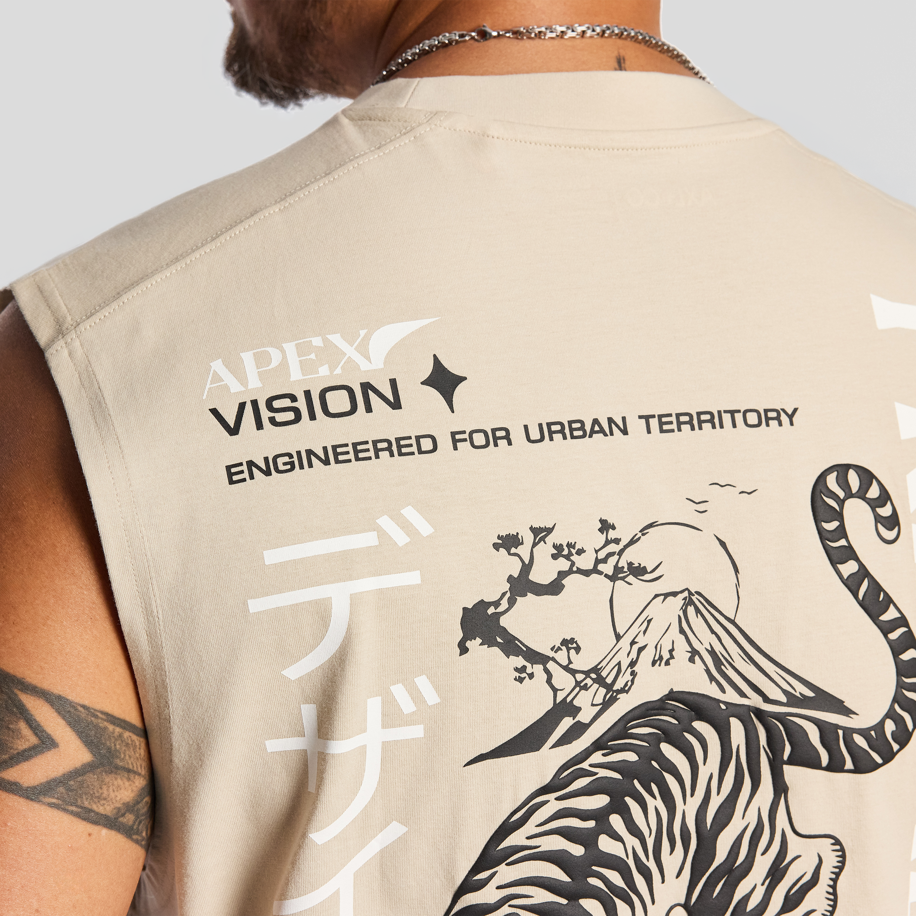 Sand Kaplan Graphic Sleeveless Tee