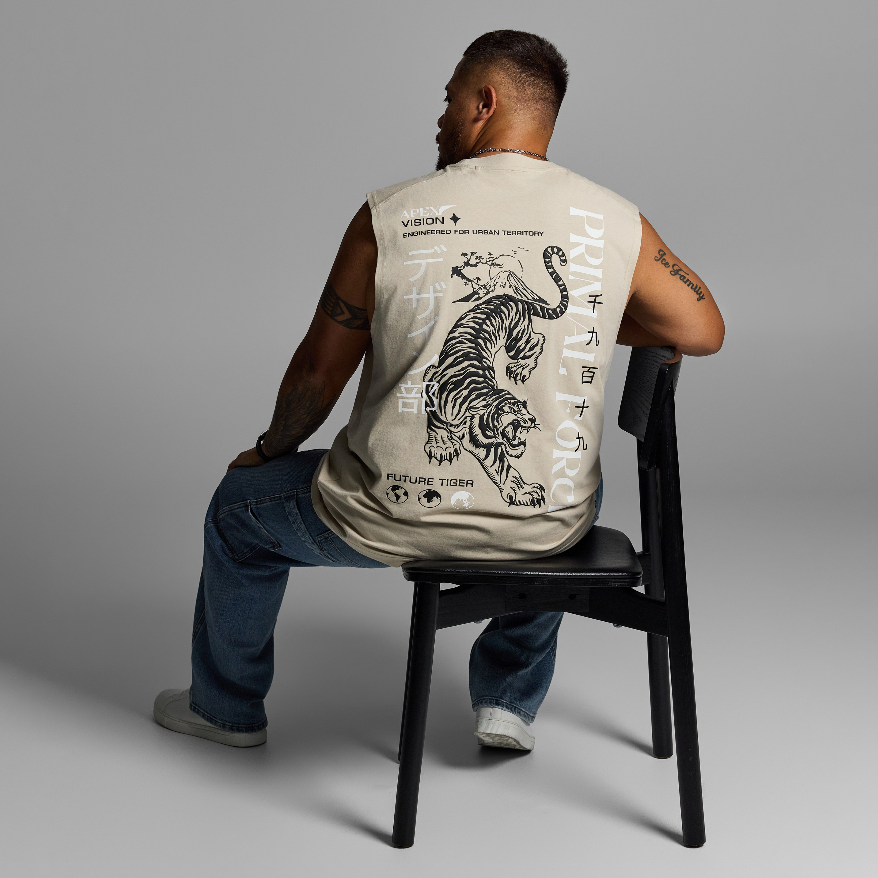 Sand Kaplan Graphic Sleeveless Tee