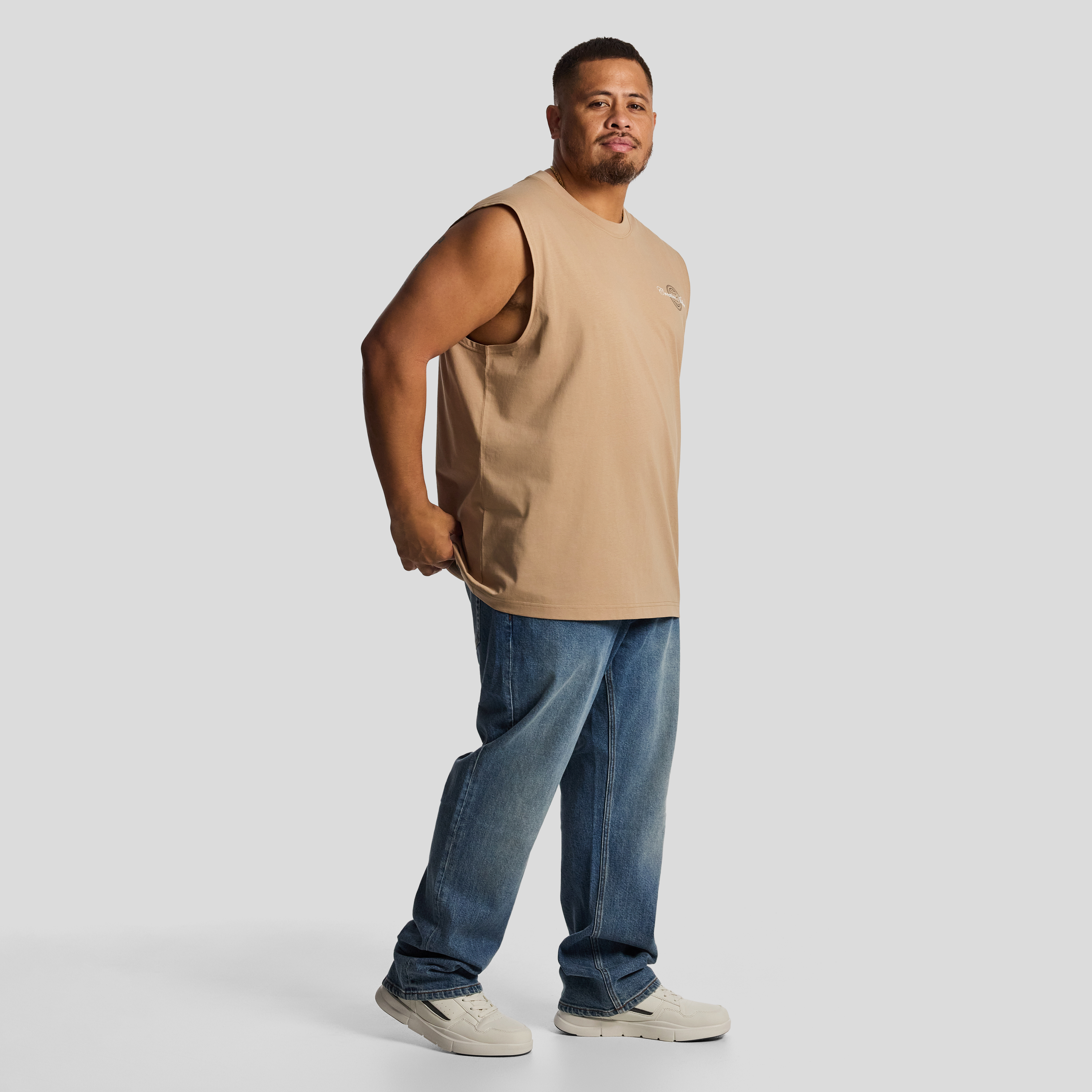 Camel Bronx Graphic Sleeveless Tee