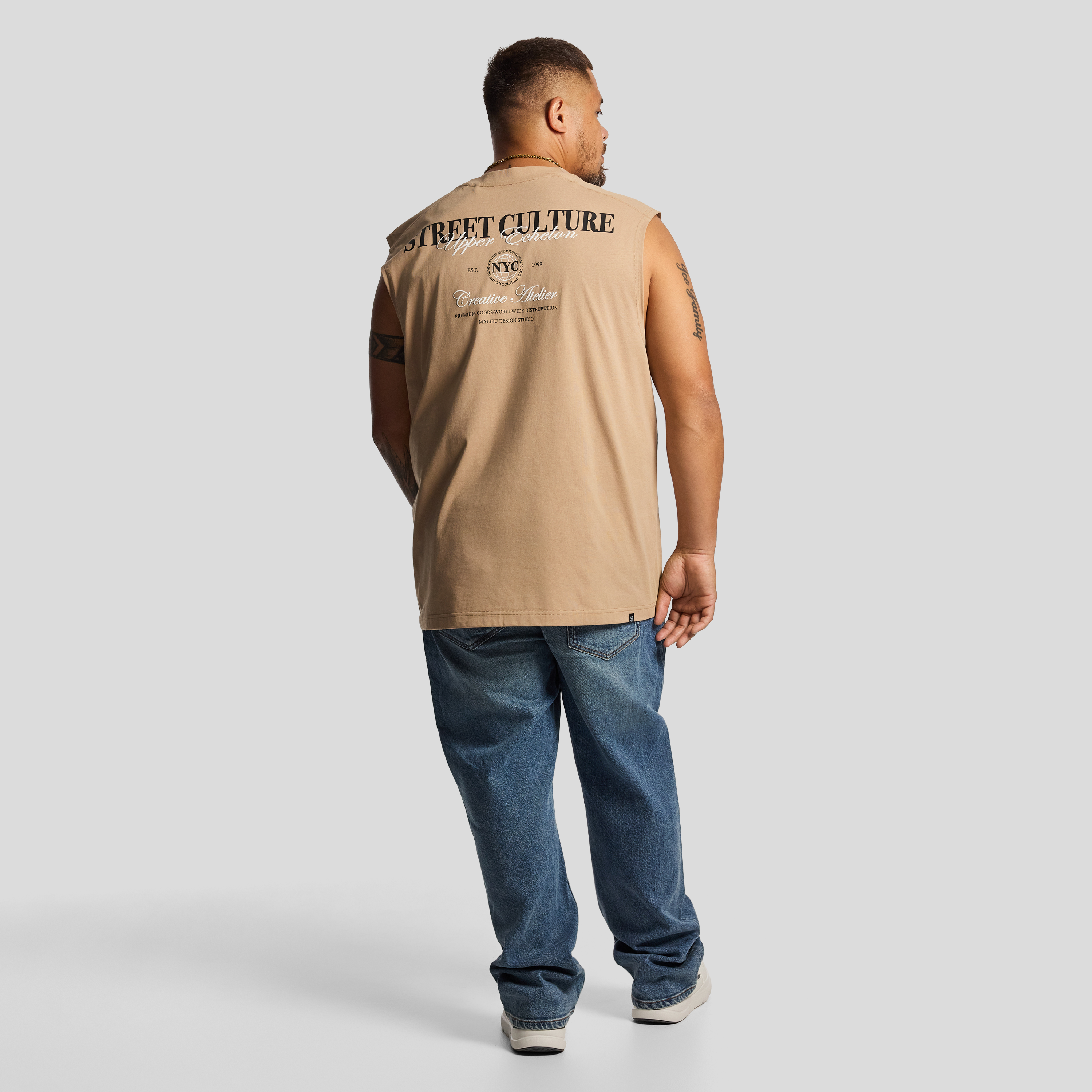 Camel Bronx Graphic Sleeveless Tee