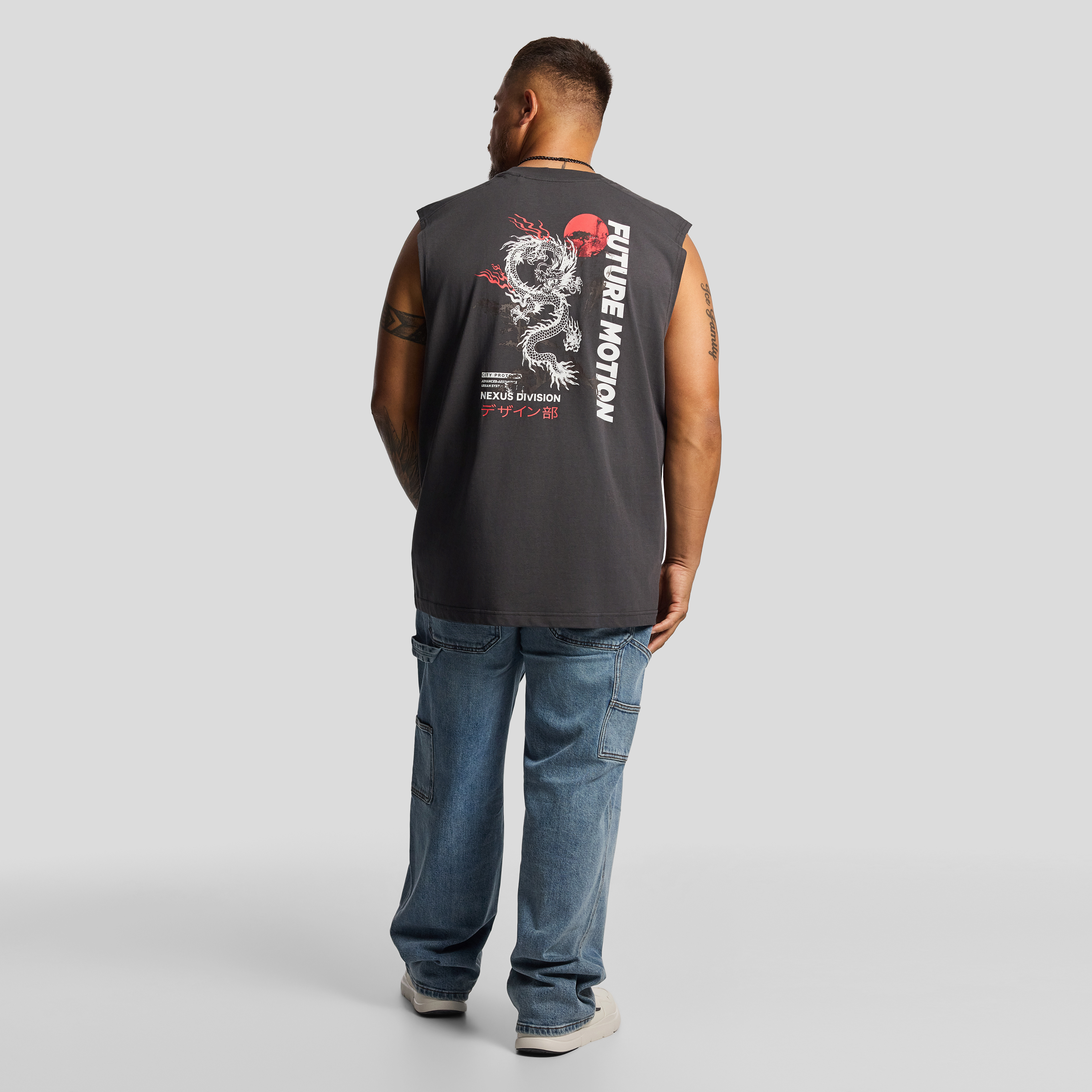 Grey Ladon Graphic Sleeveless Tee