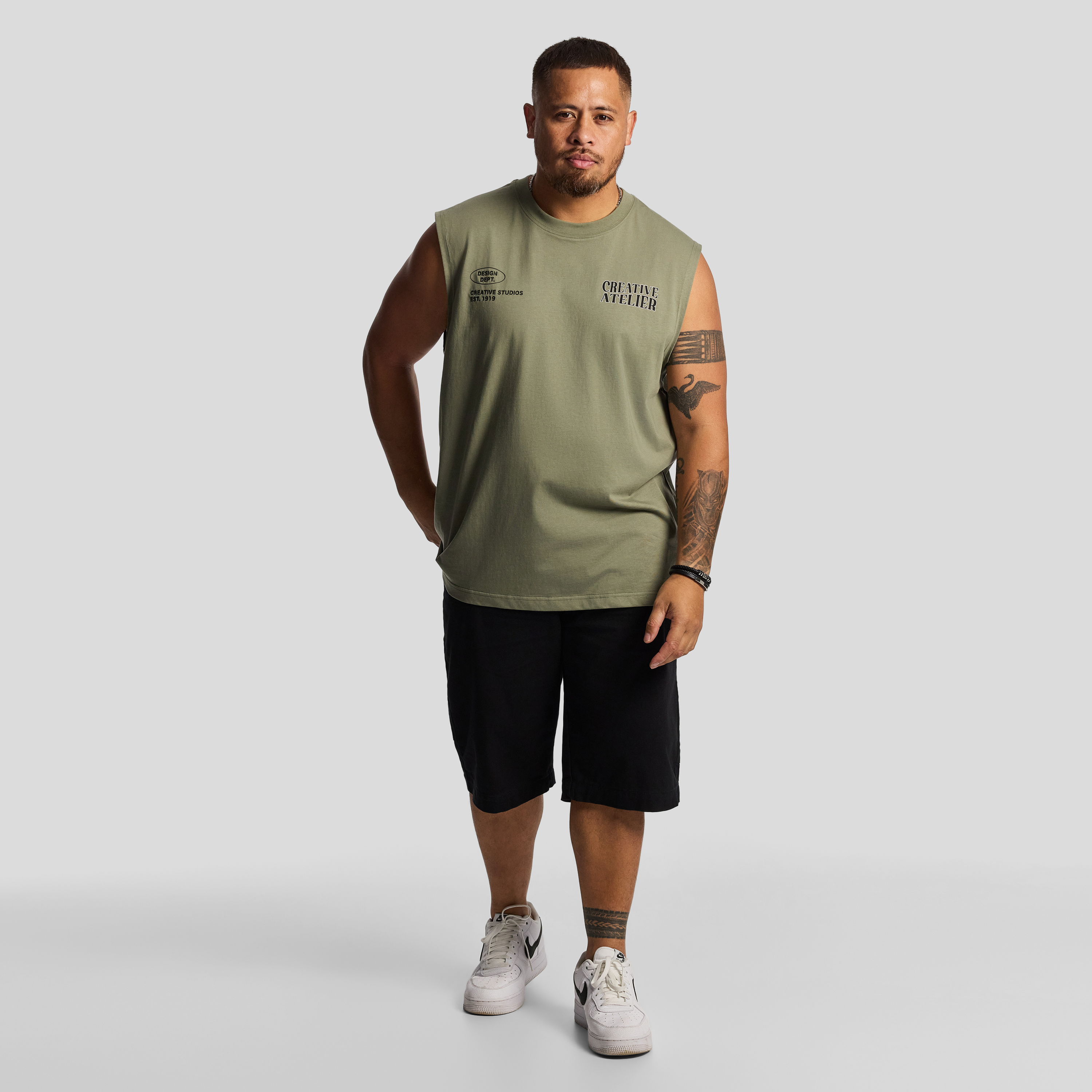 Khaki Milo Graphic Sleeveless Tee