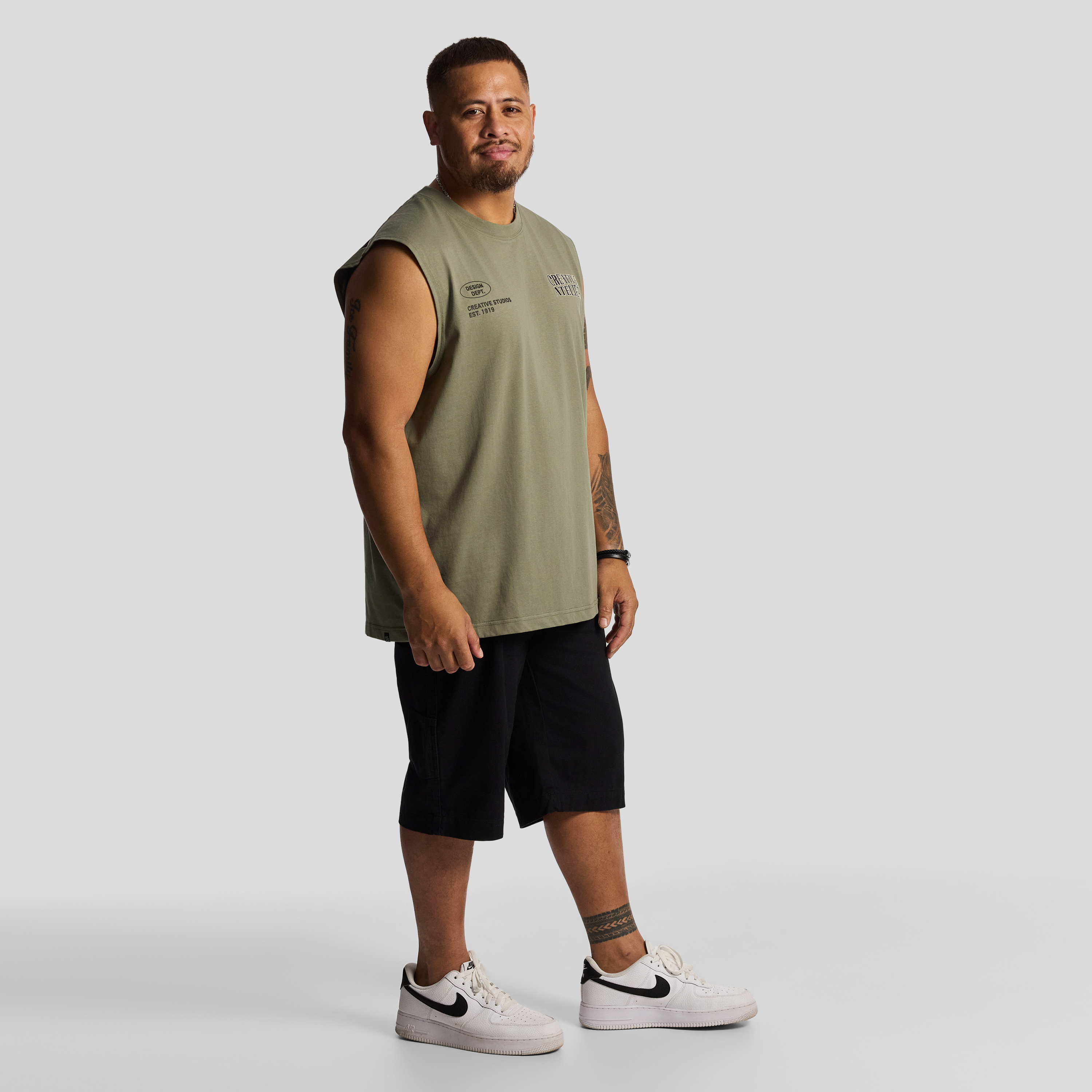 Khaki Milo Graphic Sleeveless Tee