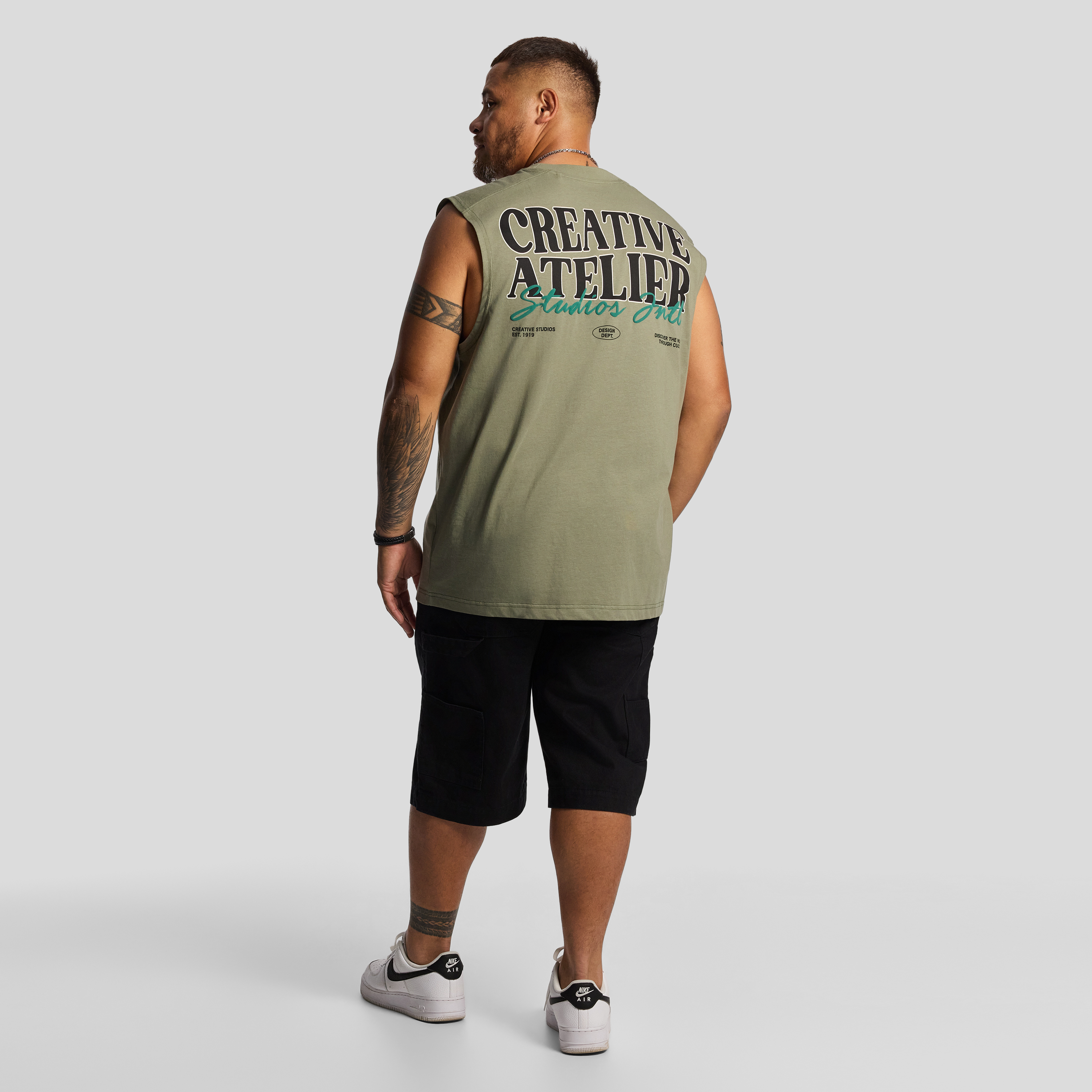 Khaki Milo Graphic Sleeveless Tee
