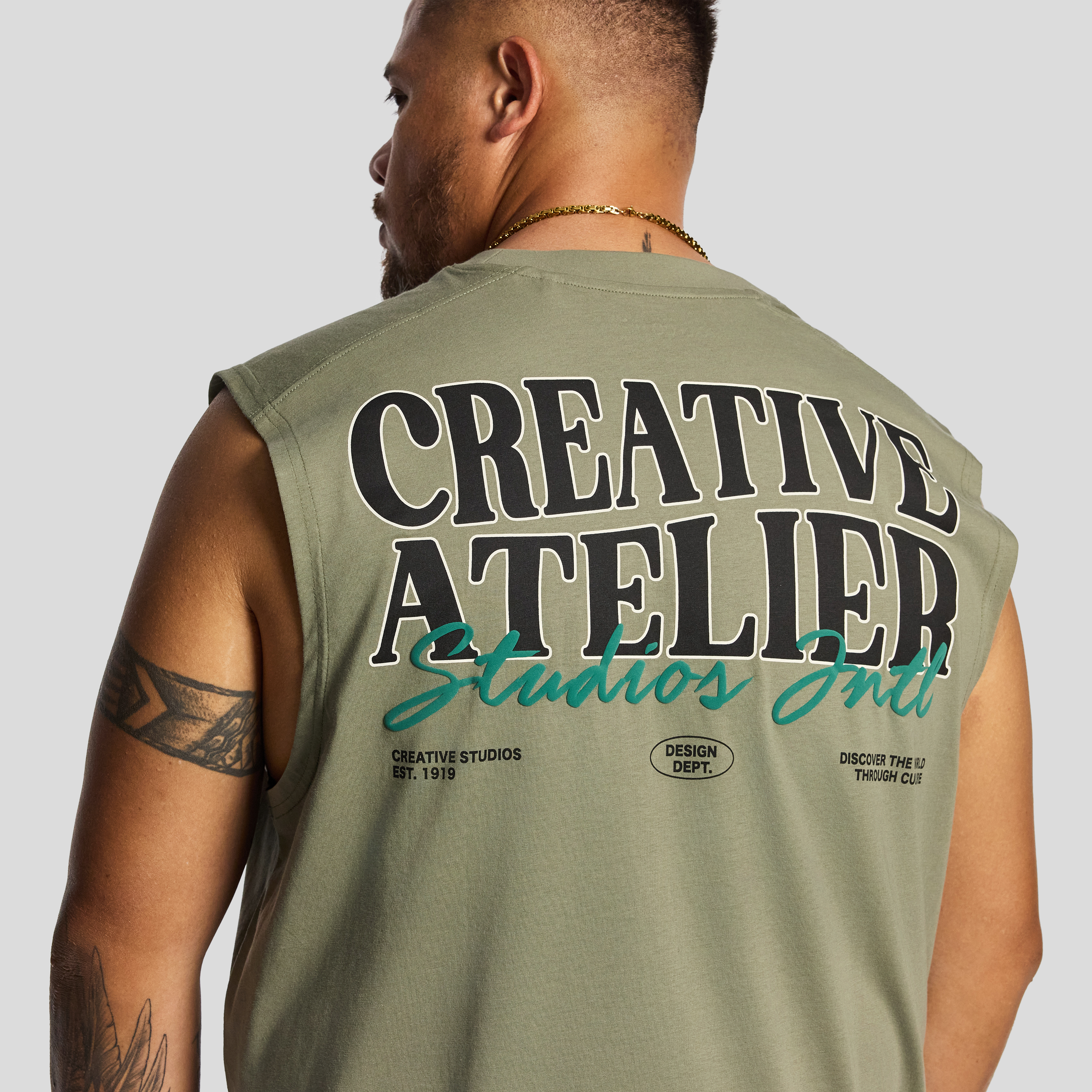 Khaki Milo Graphic Sleeveless Tee