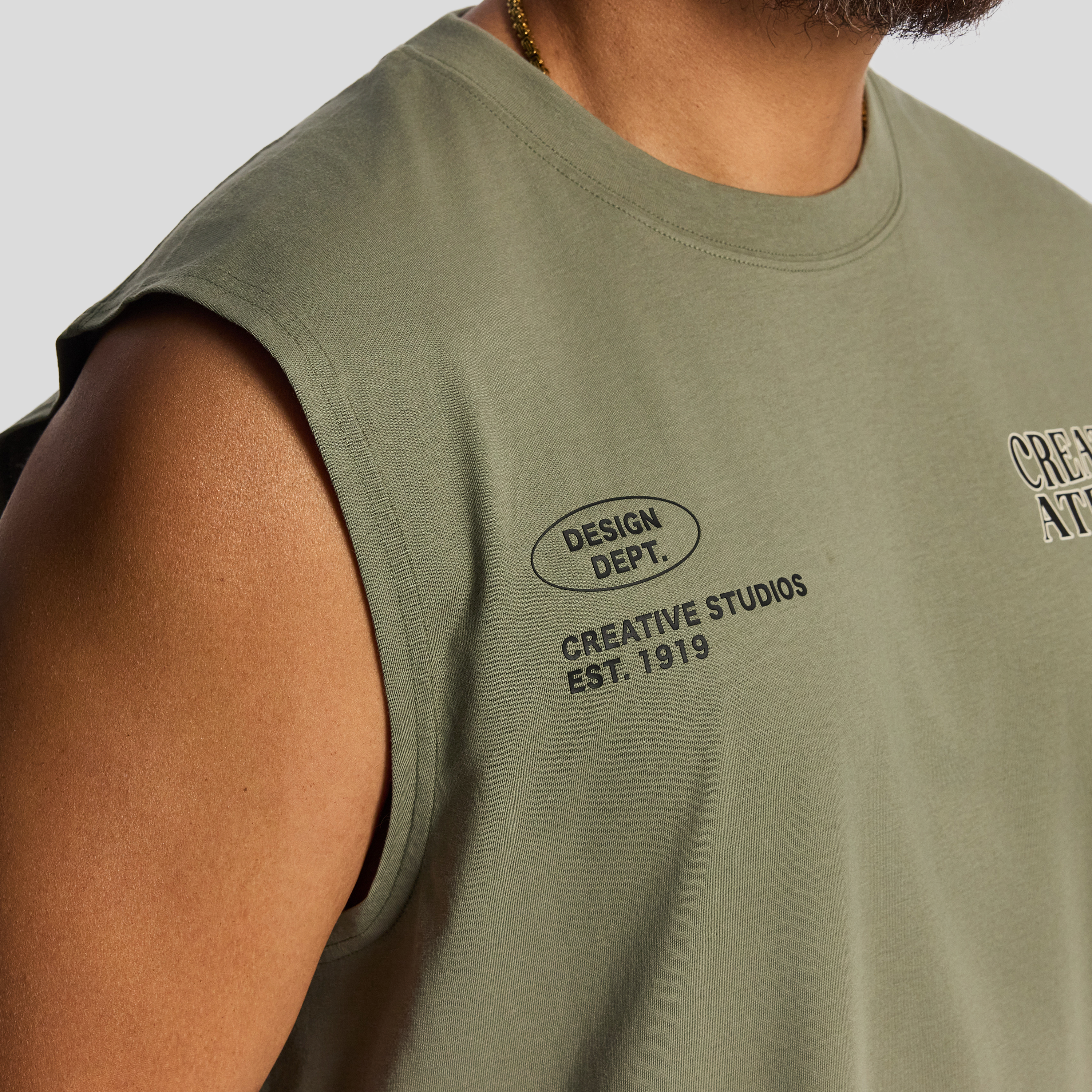 Khaki Milo Graphic Sleeveless Tee