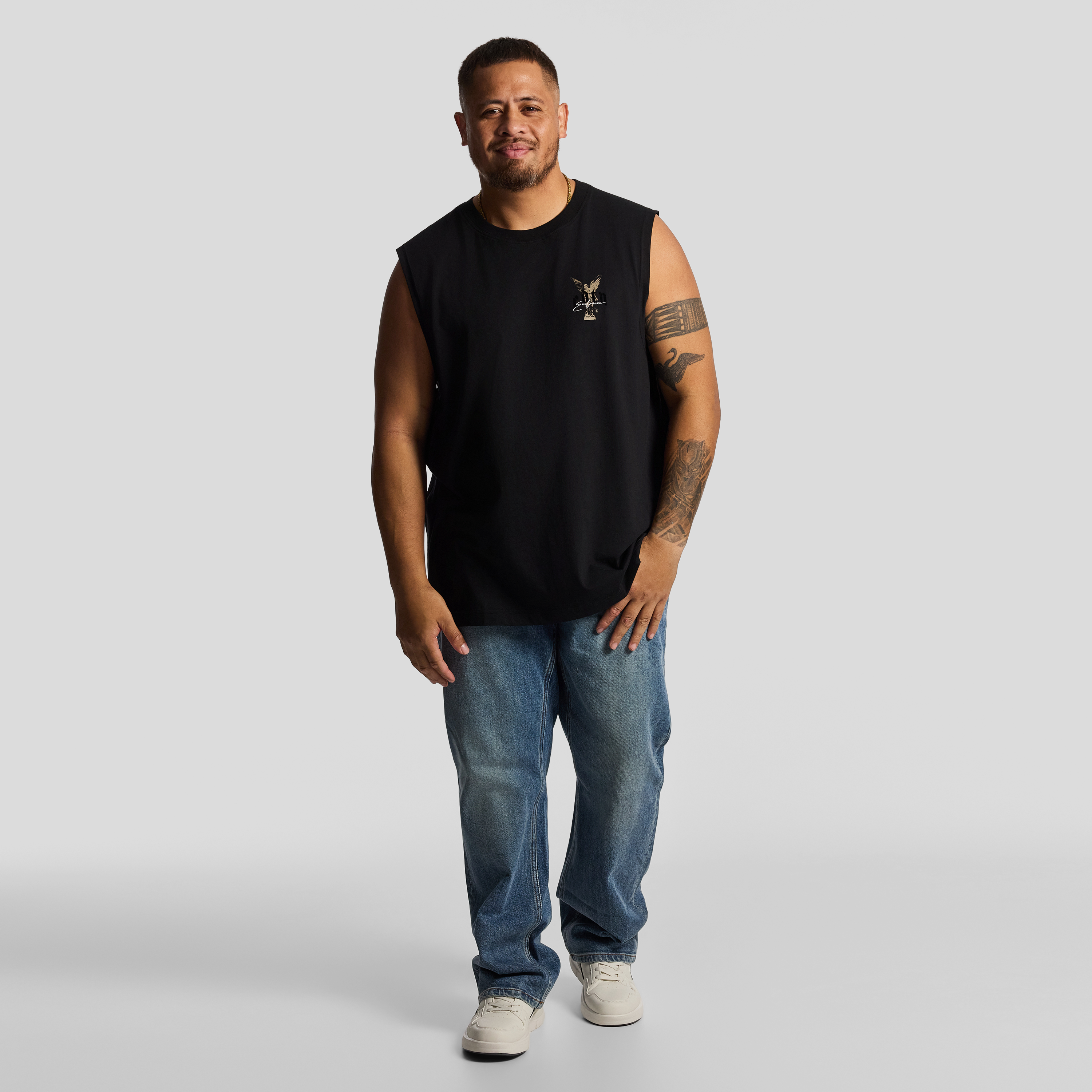 Black Angel Graphic Sleeveless Tee