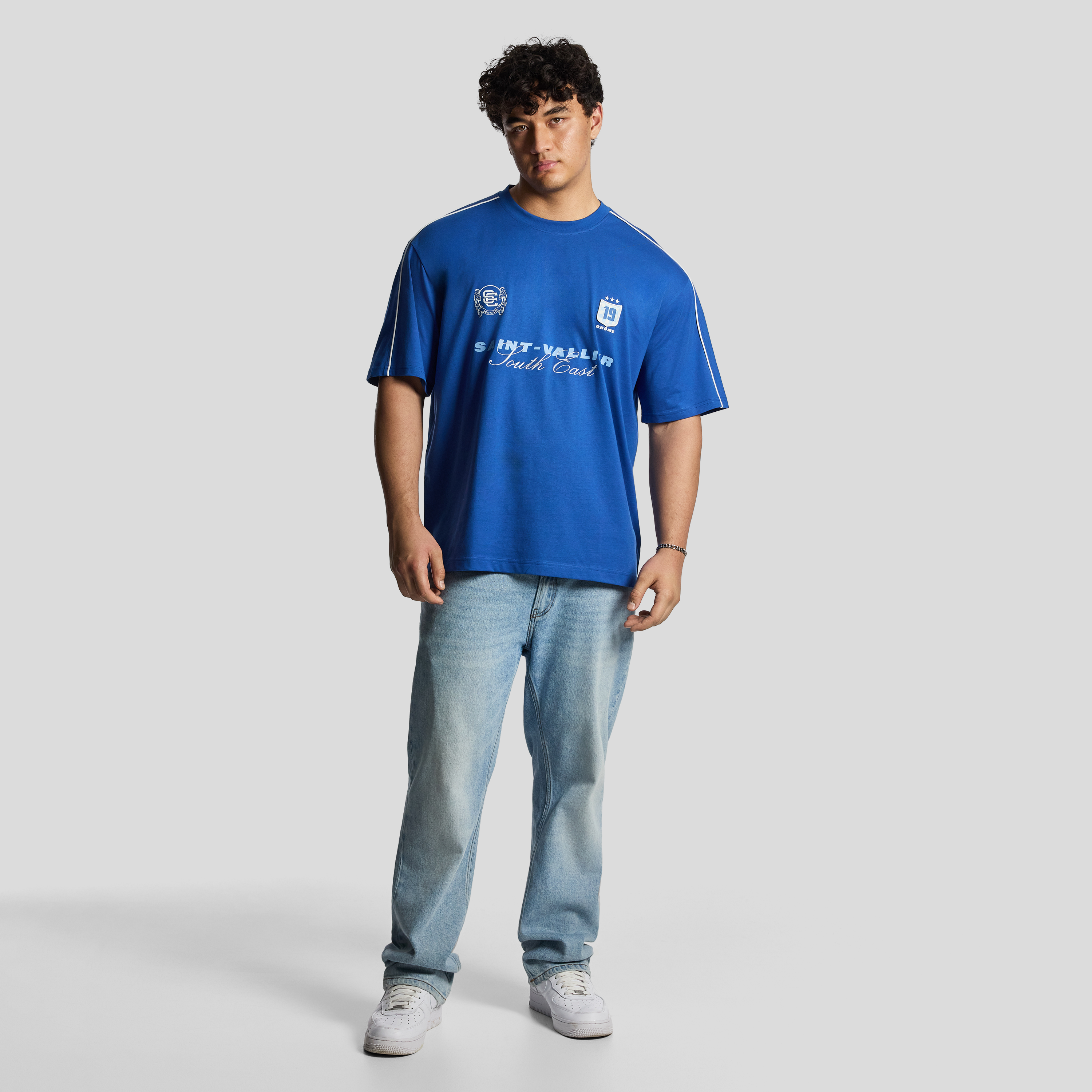 Royal Blue Vallier Relaxed Crew Tee