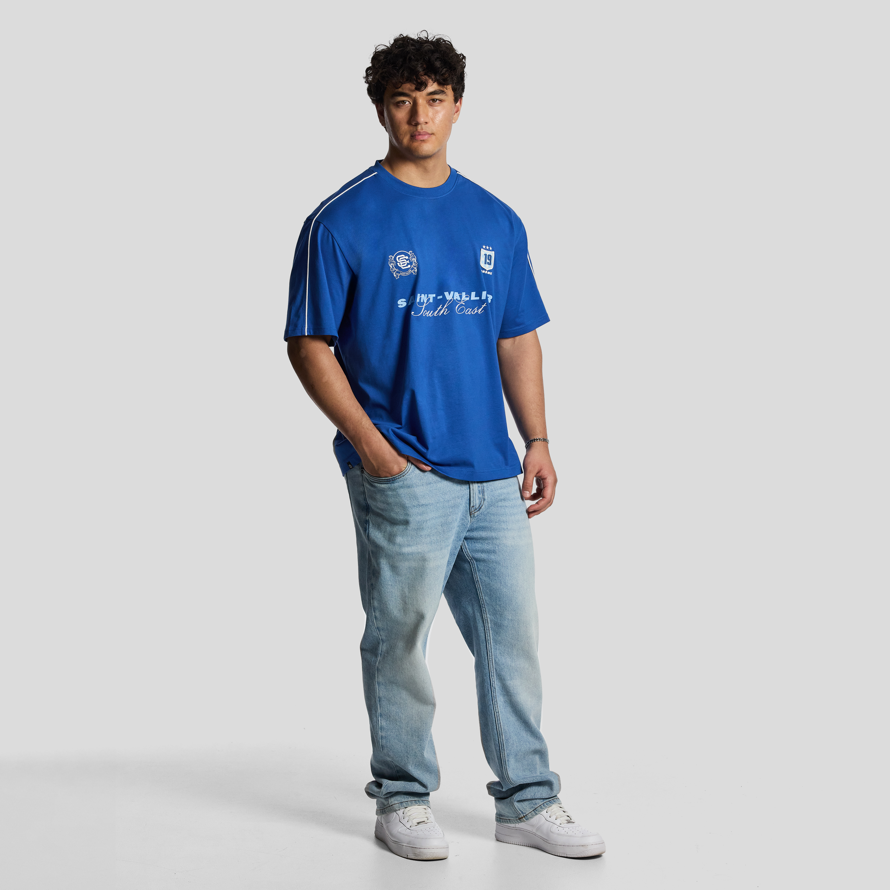Royal Blue Vallier Relaxed Crew Tee