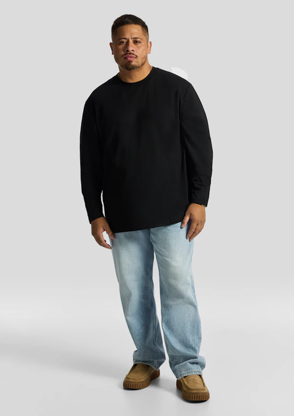 Black Long Sleeve Relaxed Top